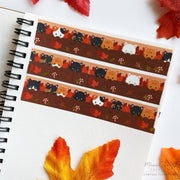 Autumn Woodland Cats Gold Foil Washi Tape by Meow Amor Creative | Papertail Fox