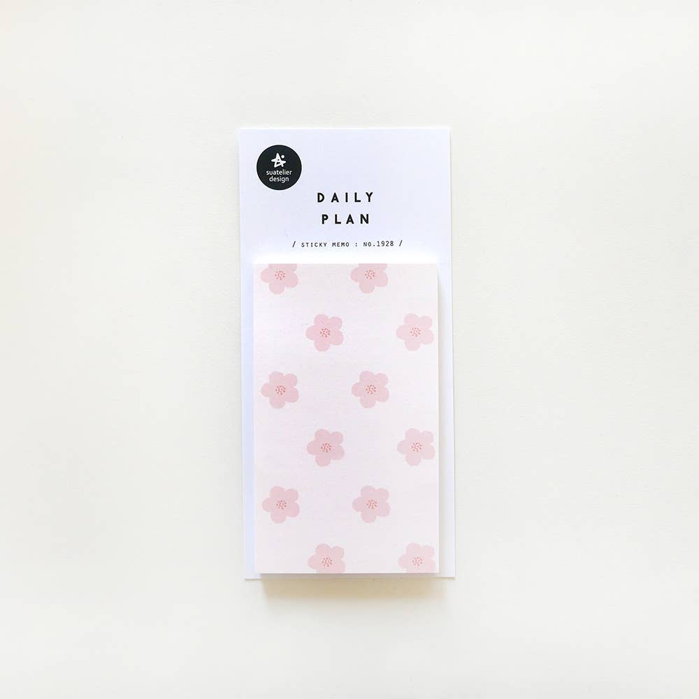 Pink Flower Sticky Memo by Suatelier