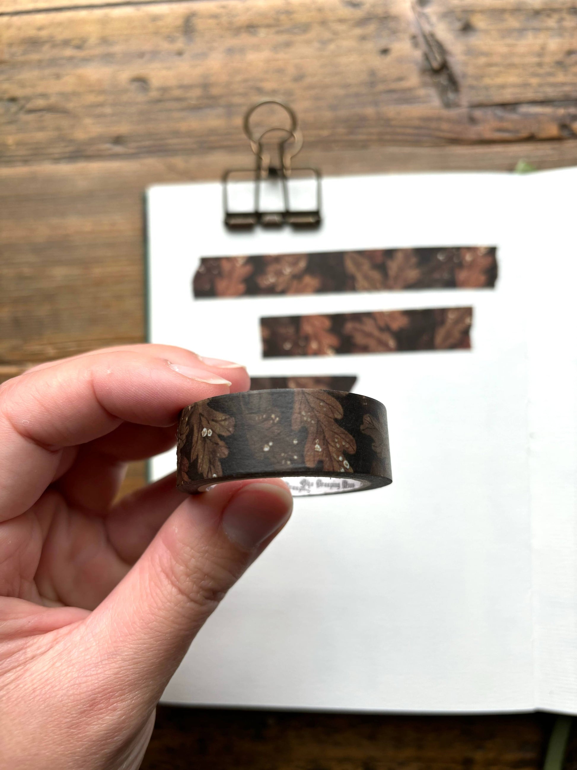 Autumn Oak Leaves 15mm Washi Tape by The Creeping Moon | Papertail Fox
