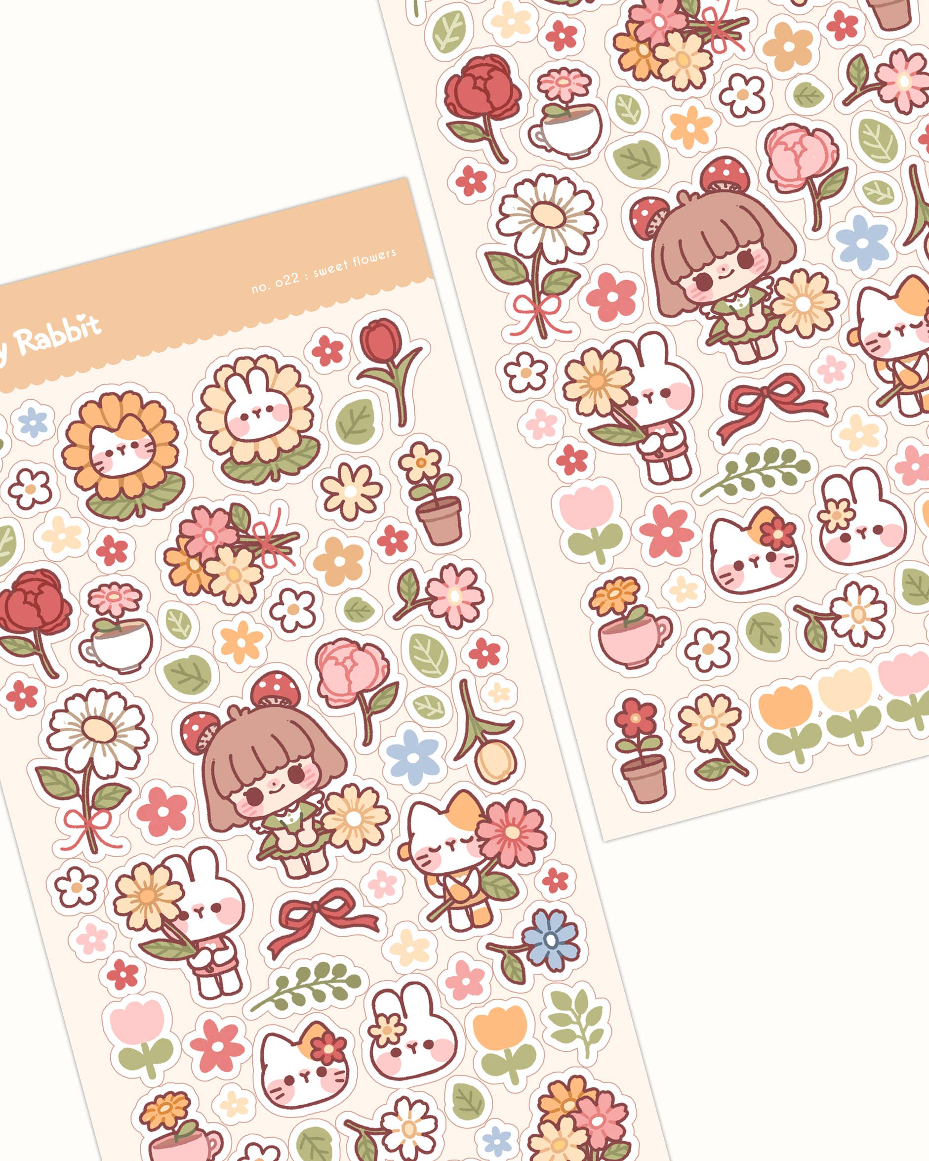 Sweet Flowers Sticker Sheet no.022 by Cherry Rabbit | Papertail Fox