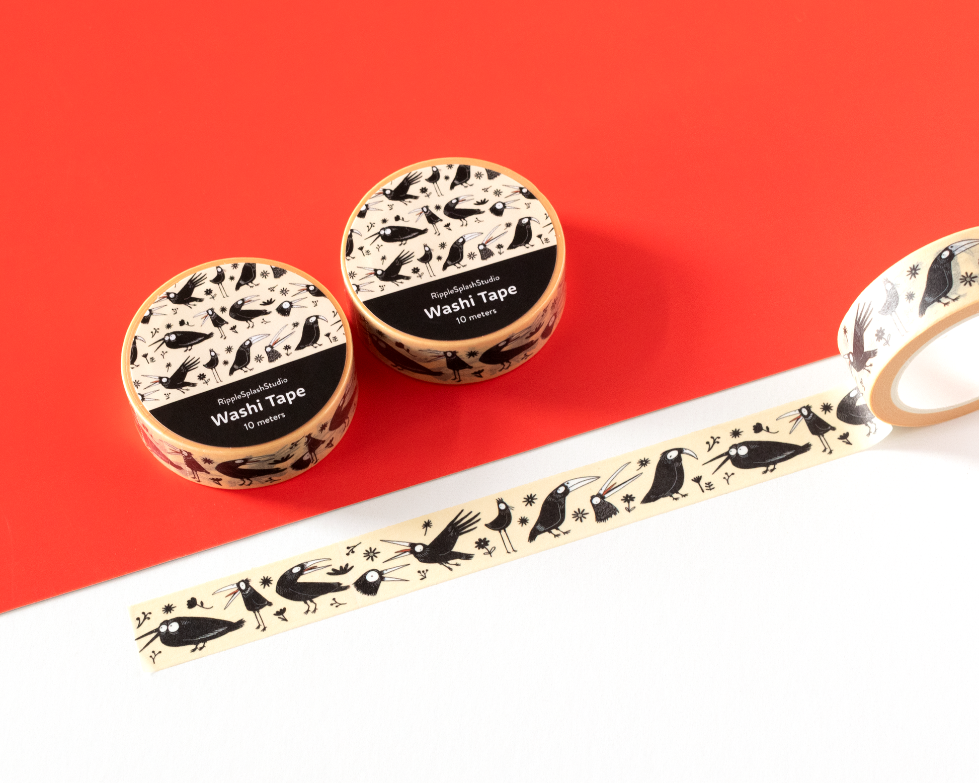 Crow Pattern Washi Tape by RippleSplash Studio | Papertail Fox