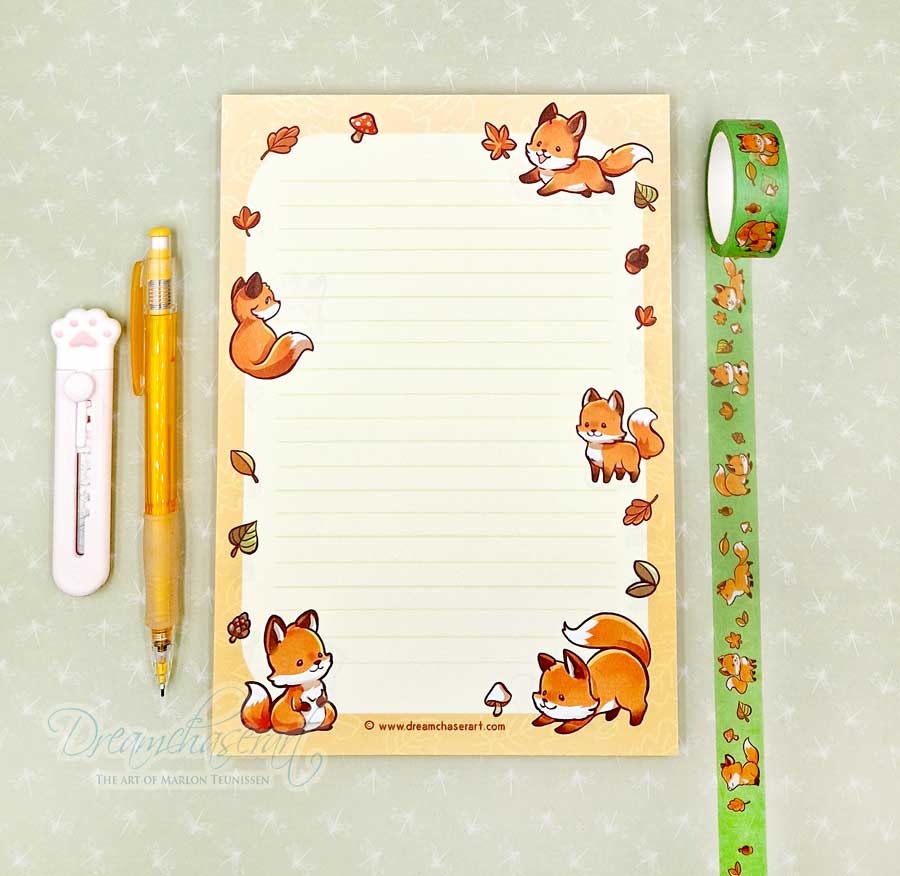 Little Fox Memo Block Double Sided – A5 Letter Paper