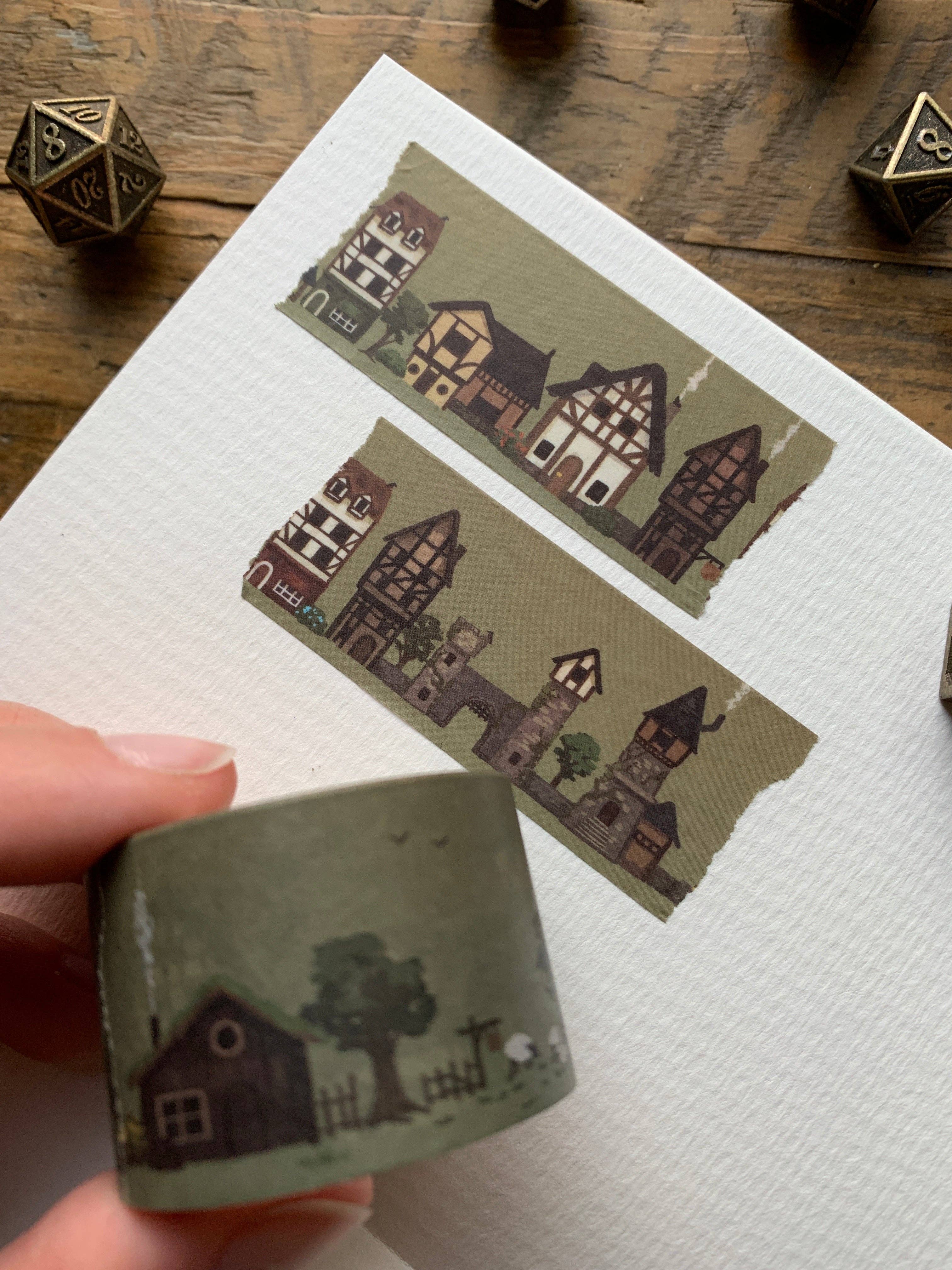 Fairy Tale Village 30mm Washi Tape by The Creeping Moon | Papertail Fox