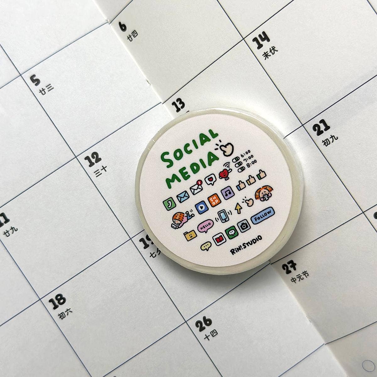 Social Media Mini Washi Tape by RiN! Studio | Papertail Fox
