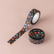 Colorful Stars on Black Washi Tape by Little Lefty Lou | Papertail Fox