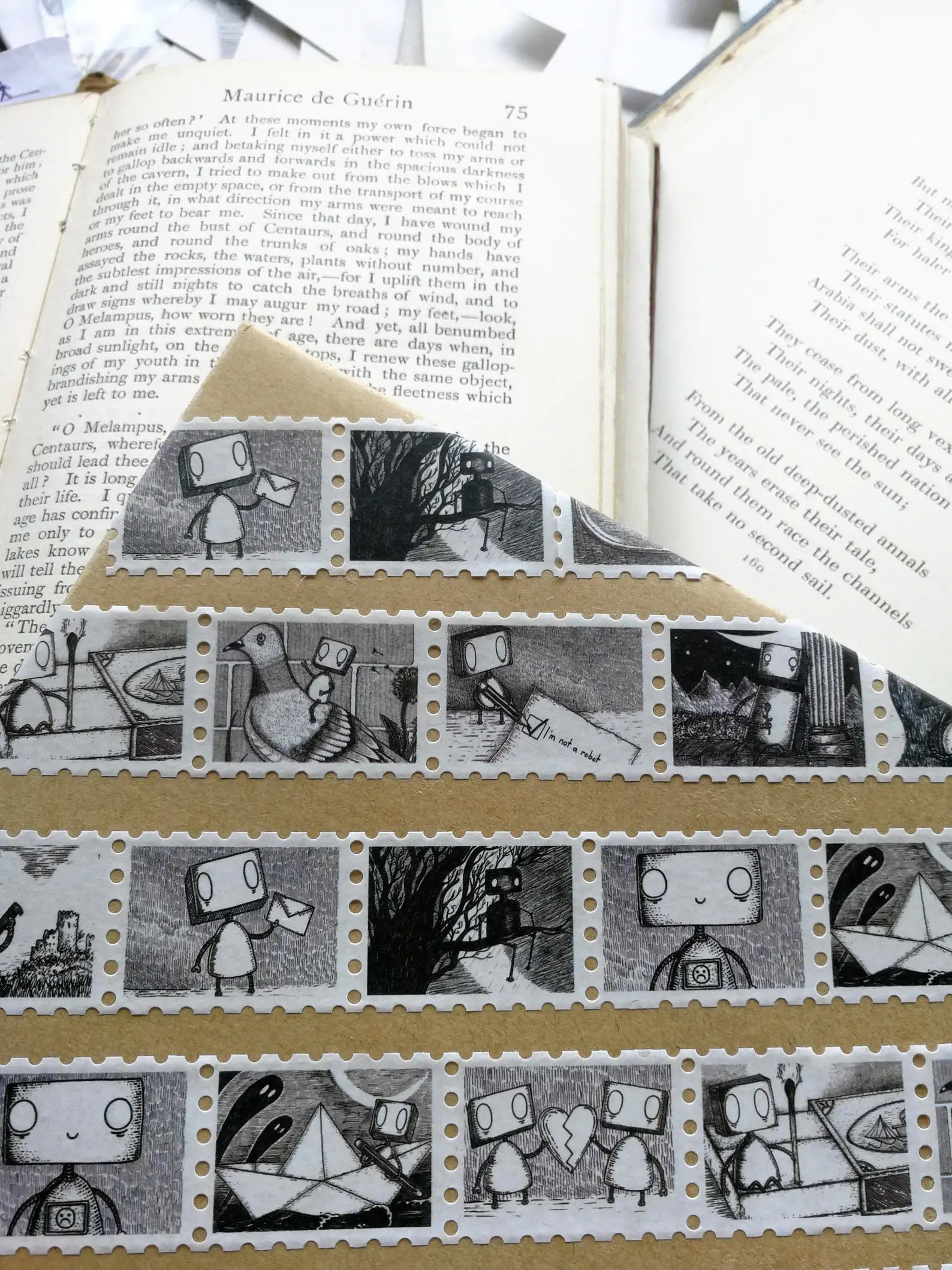 Robot Stamps Washi Tape - Landscape Format by Jon Turner | Papertail Fox