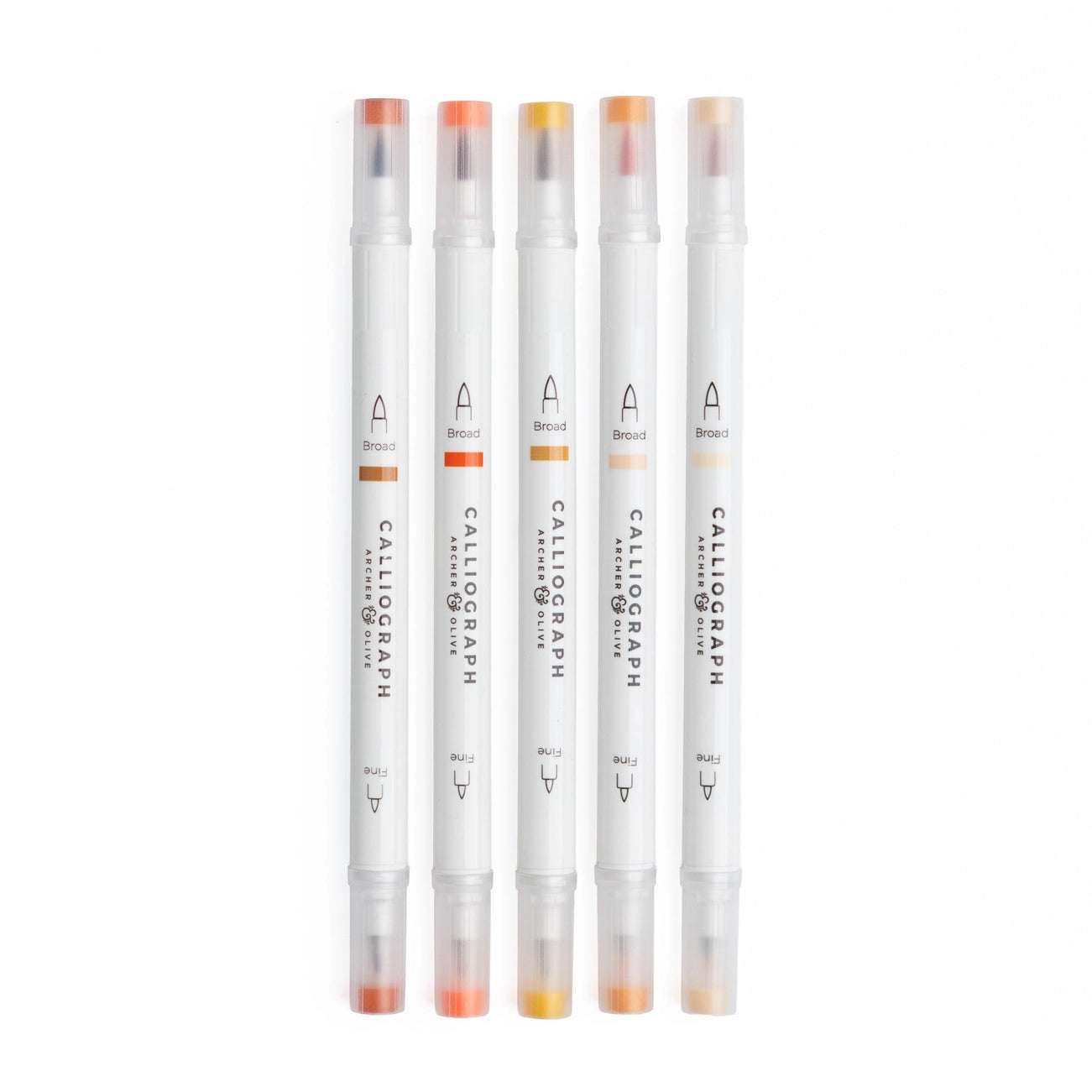 Burnt Orange Hues Calliograph Set of 5 | Archer & Olive