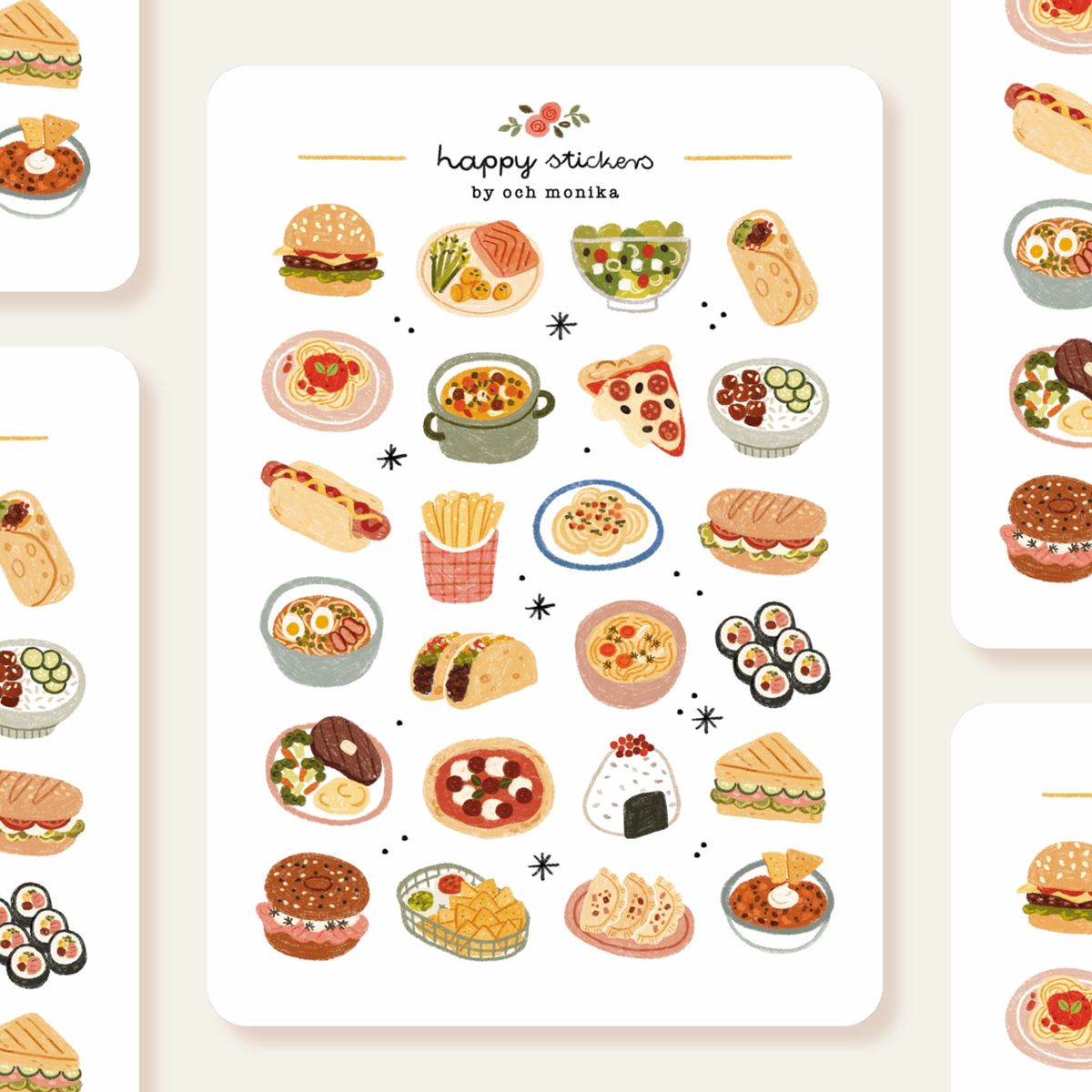 Dinner Time Sticker Sheet by Och Monika | Papertail Fox