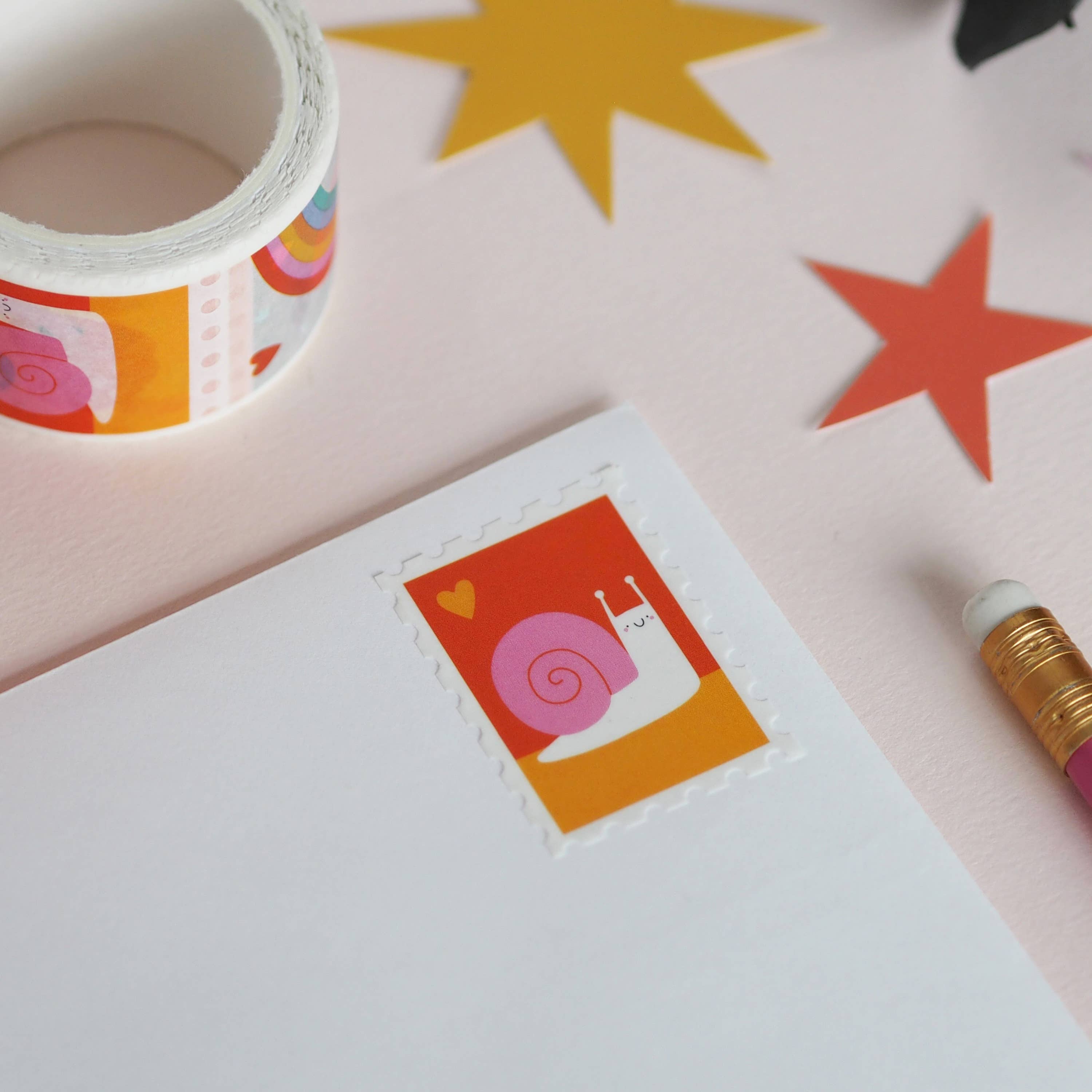 Cute Vibrant Postage Stamp Washi Tape | Nutmeg and Arlo