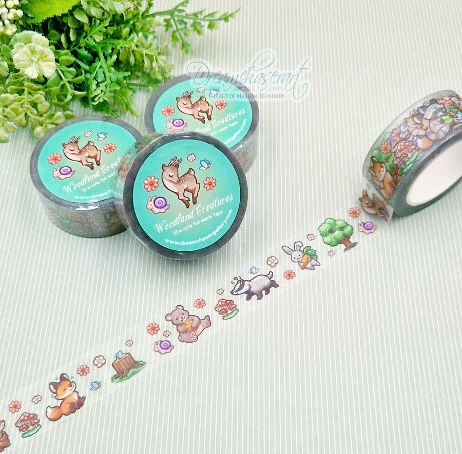 Woodland Creatures Clear Tape by Dreamchaserart | Papertail Fox