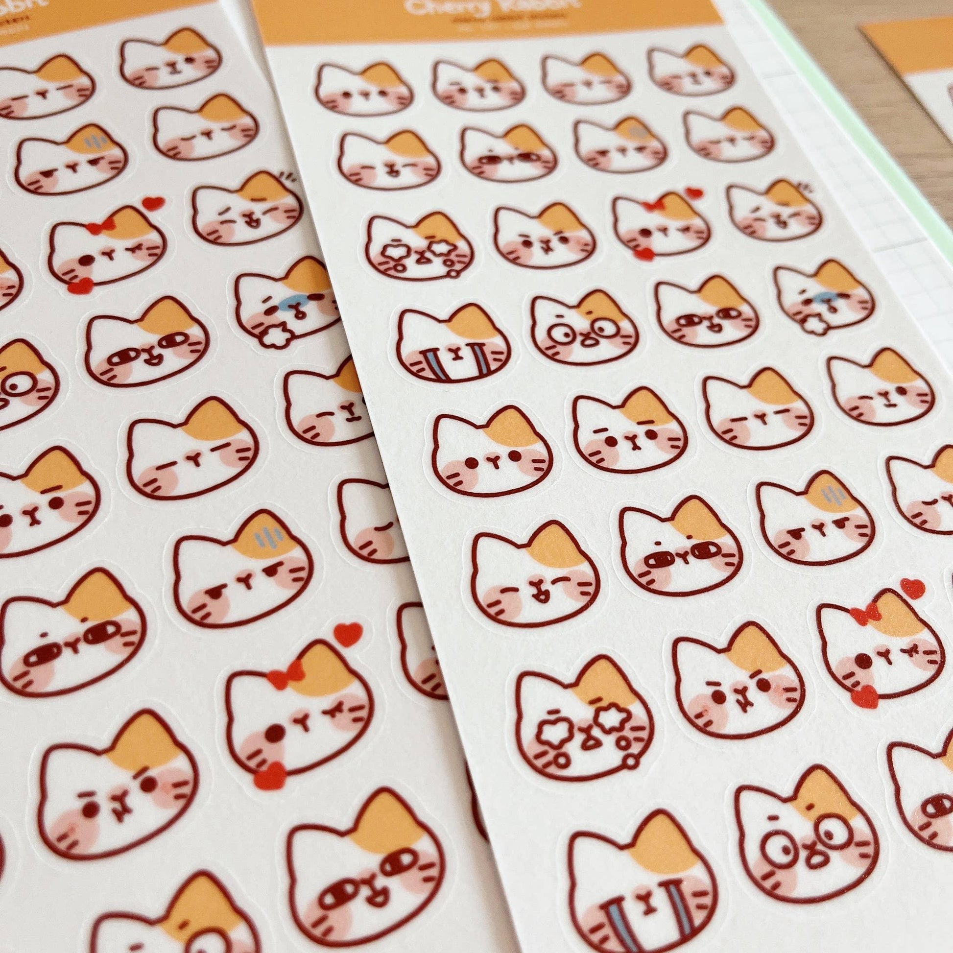 Cat Emojis Sticker Sheet no.101 - Papertail Fox