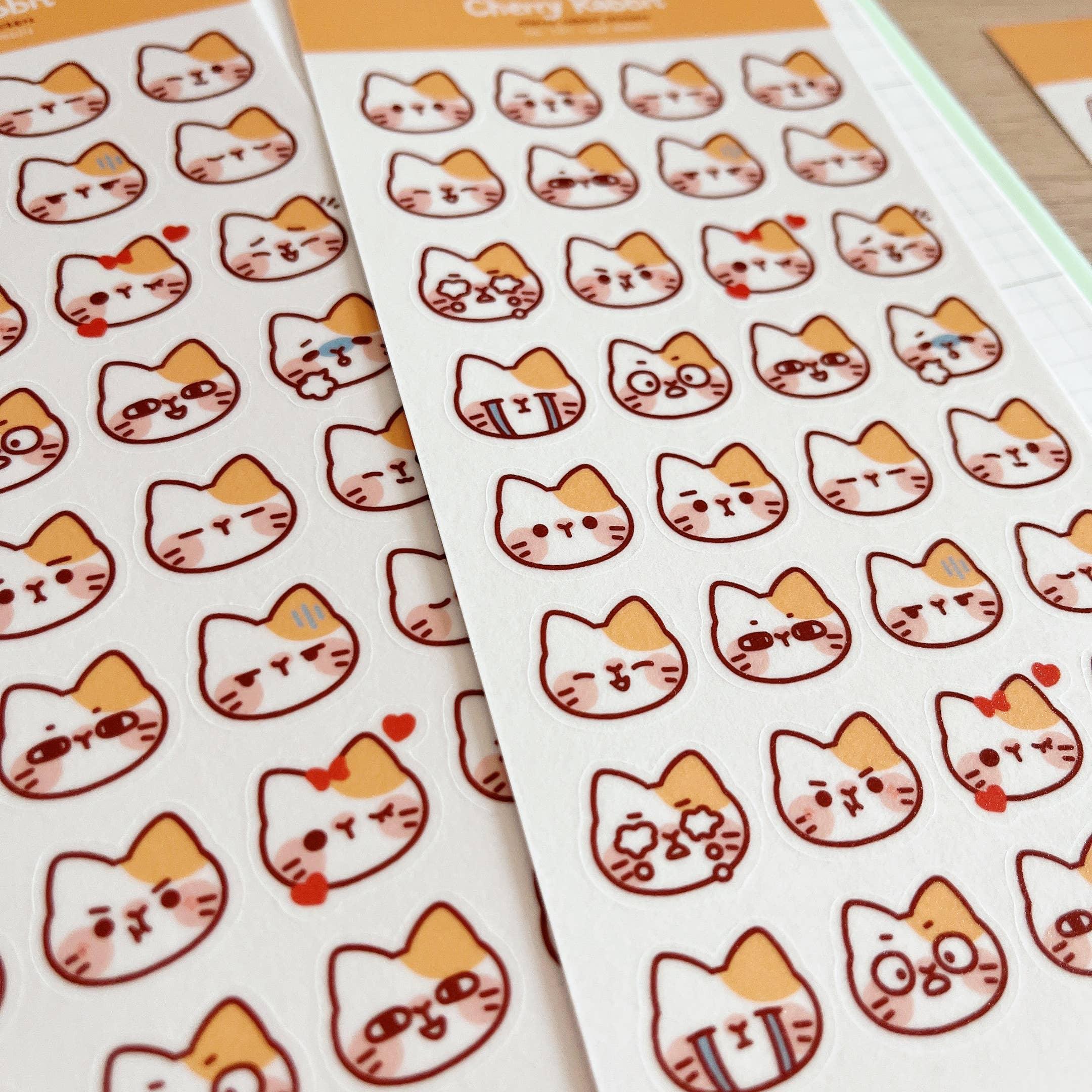 Cat Emojis Sticker Sheet no.101 - Papertail Fox