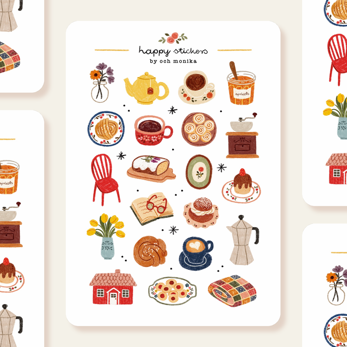 Fika Sticker Sheet by Och Monika | Papertail Fox