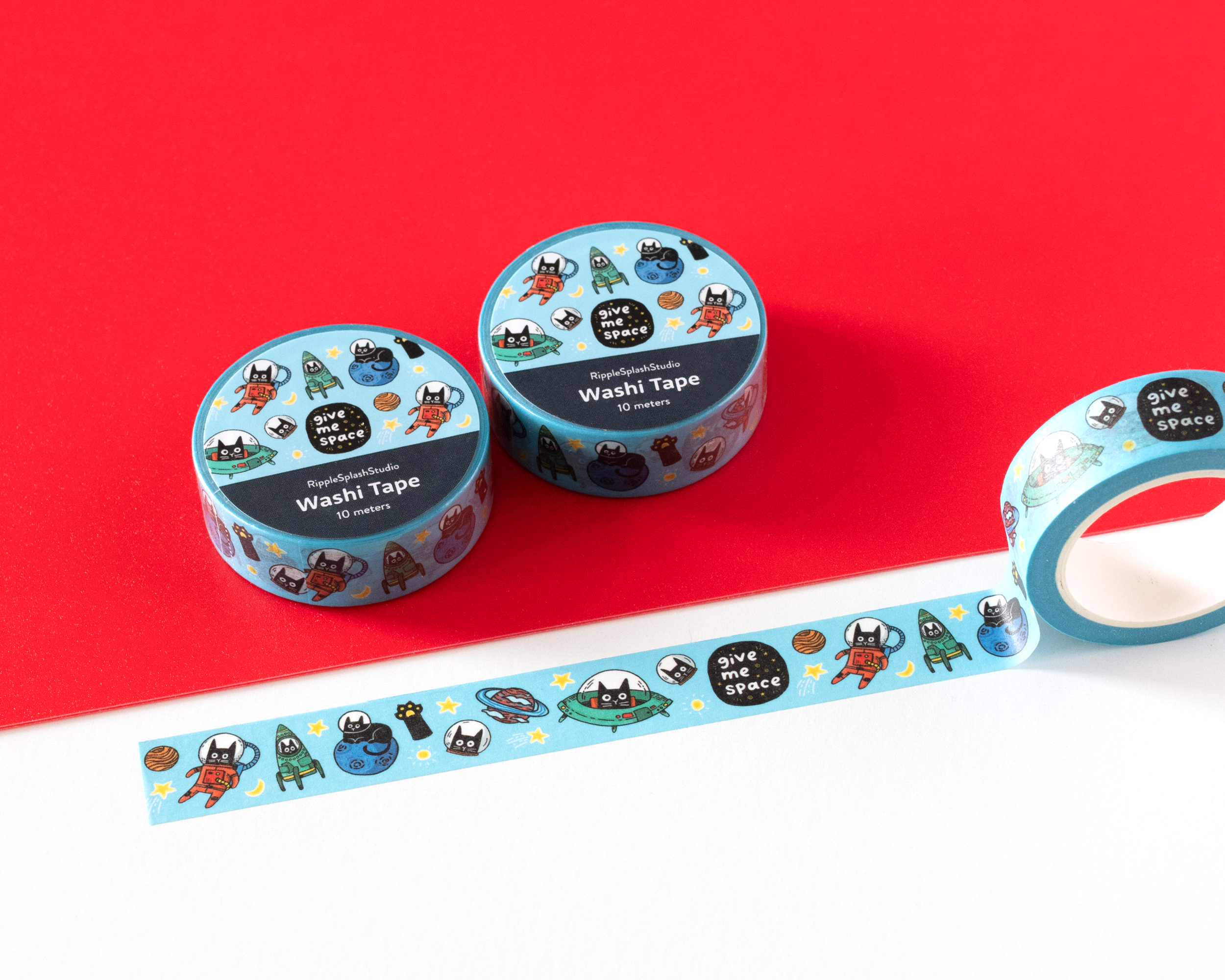 Space Cats Washi Tape by RippleSplash Studio | Papertail Fox