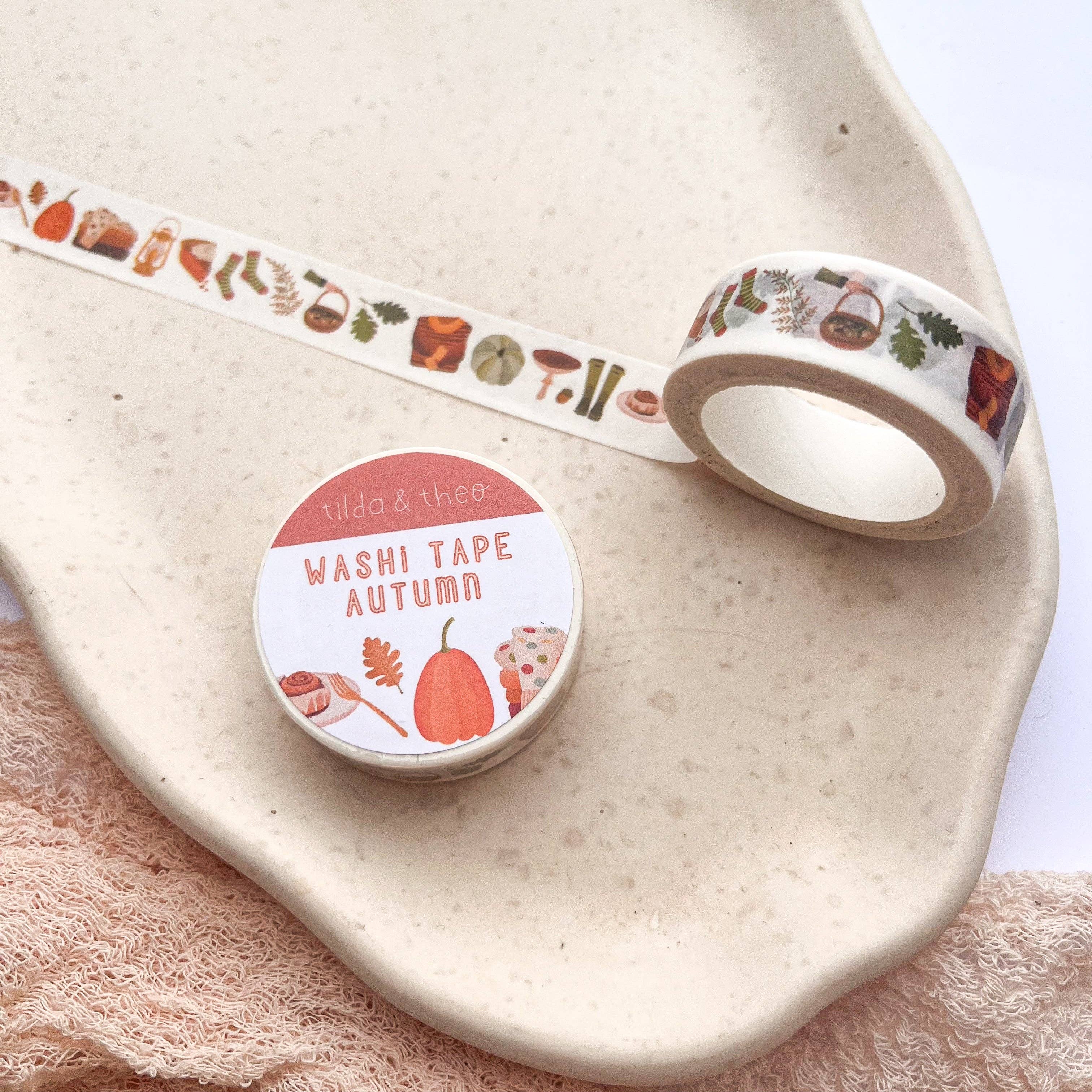 Mushrooms and Pumpkins Washi Tape | Tilda & Theo