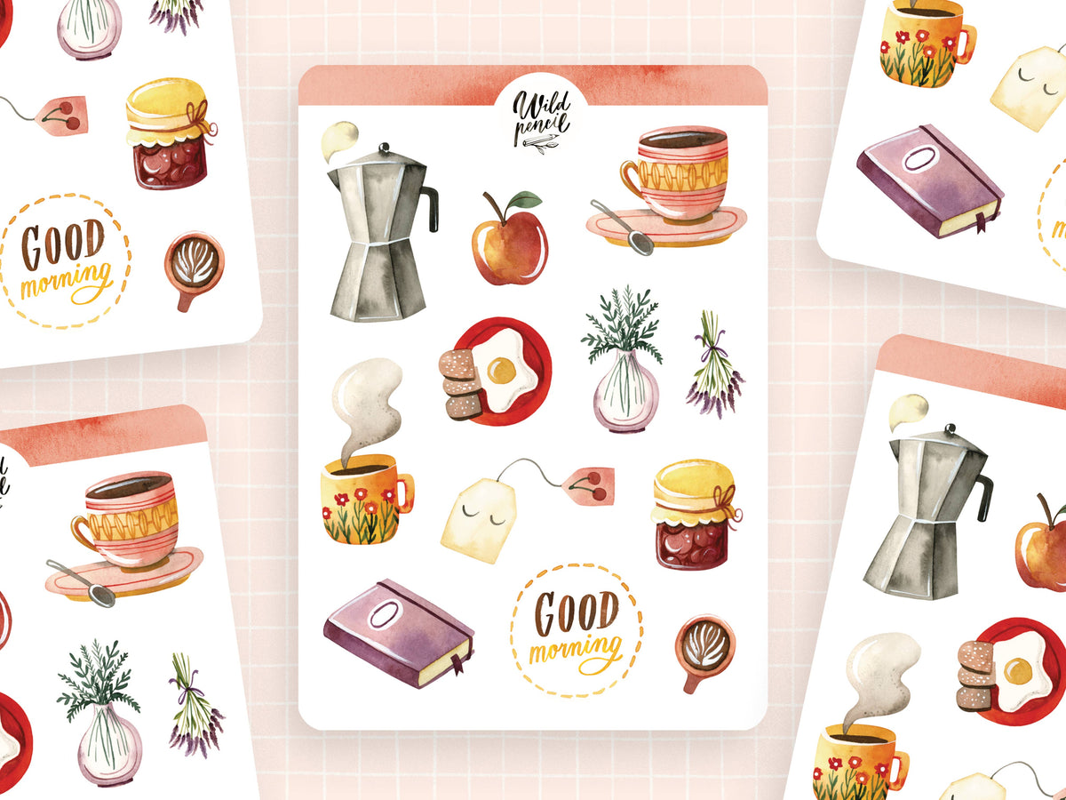 Sunday Breakfast Sticker Sheet by Wild Pencil Studio | Papertail Fox