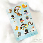 Angel Cats Gold Foil Vinyl Sticker Sheet by Meow Amor Creative | Papertail Fox