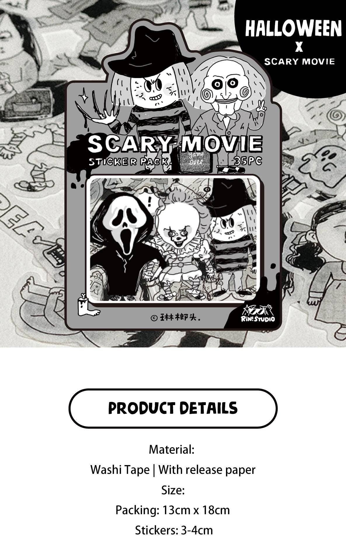 Scary Movie Halloween Sticker Pack by RiN! Studio | Papertail Fox