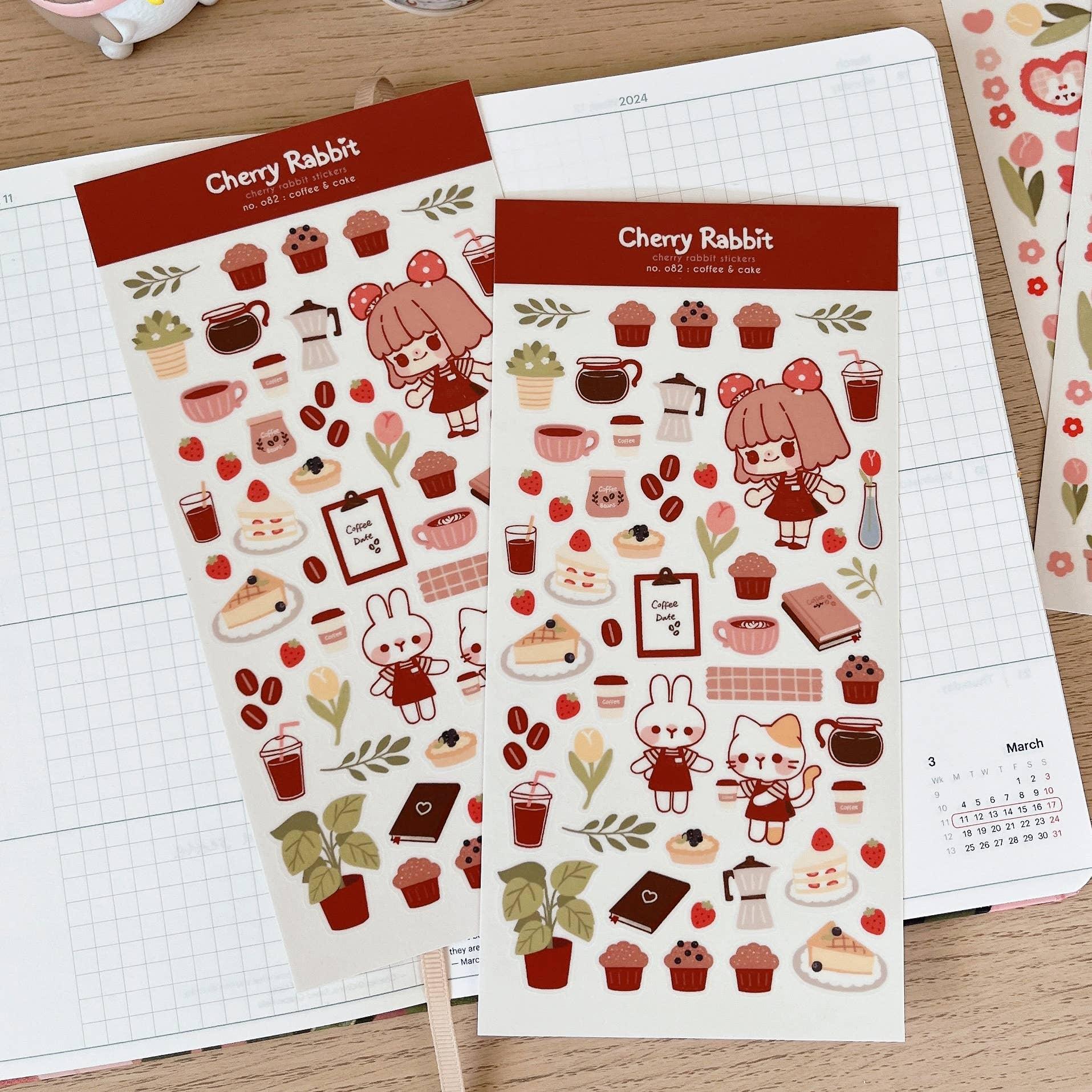 Coffee & Cake Sticker Sheet no.082 - Papertail Fox