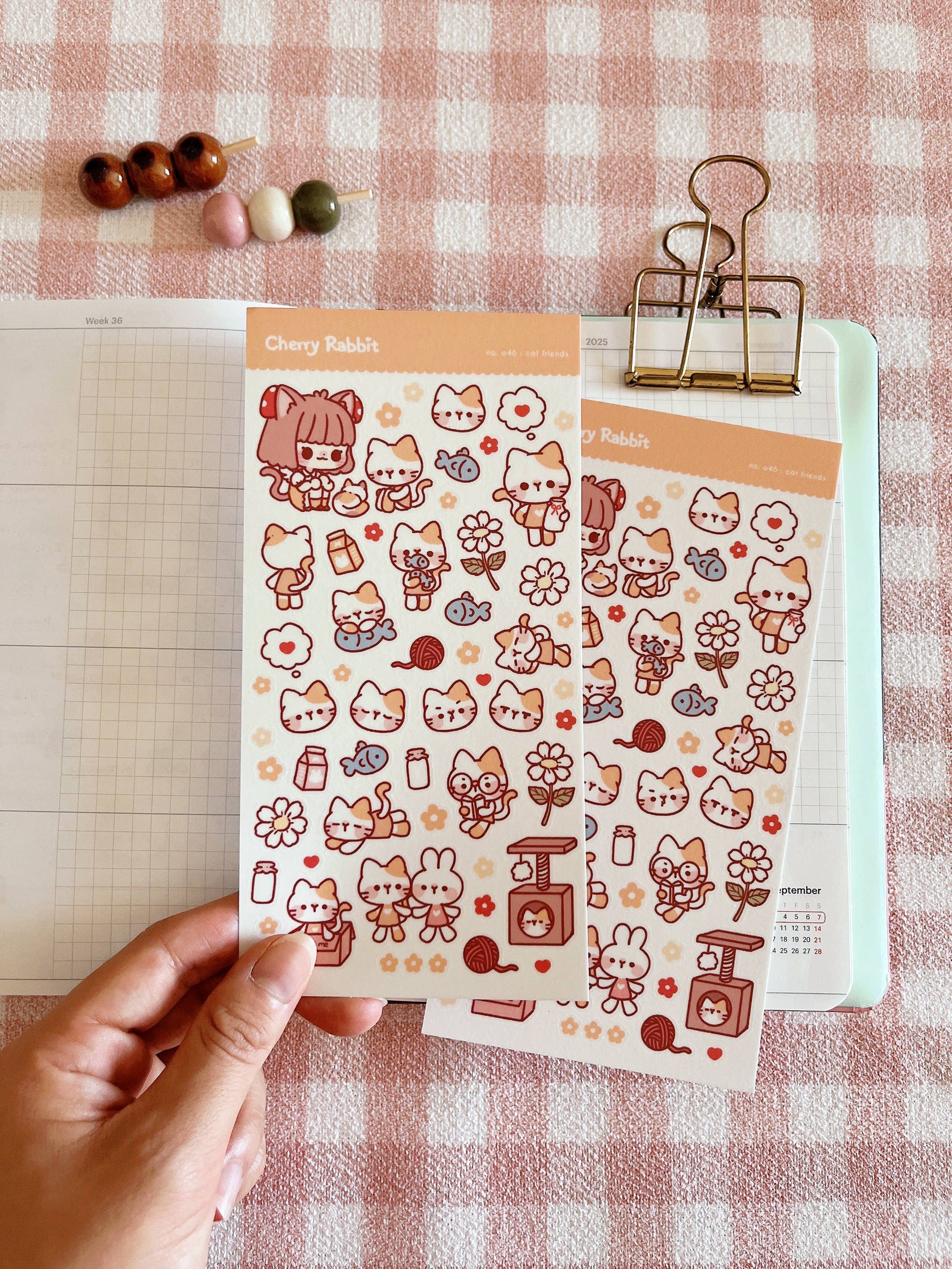 Cat Friends Sticker Sheet no.046 by Cherry Rabbit | Papertail Fox