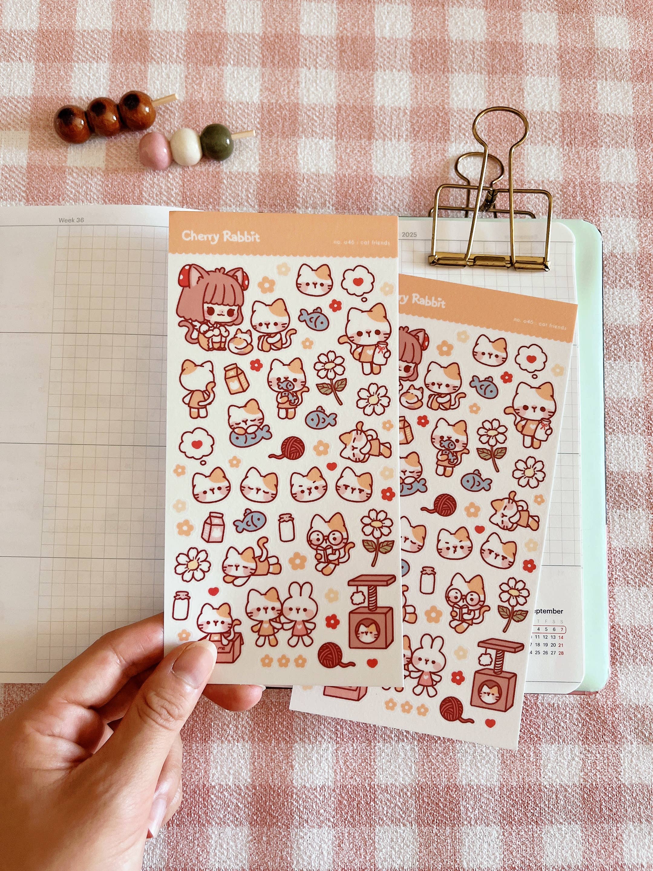 Cat Friends Sticker Sheet no.046 by Cherry Rabbit | Papertail Fox