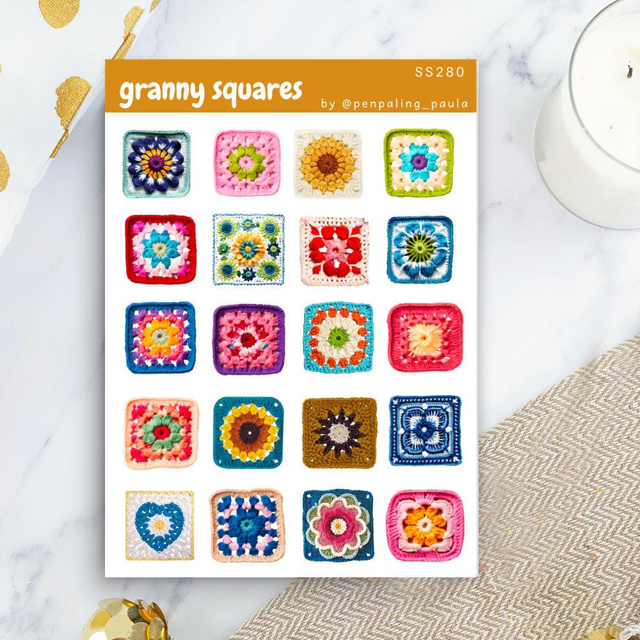 Granny Squares Sticker Sheet | Penpaling Paula
