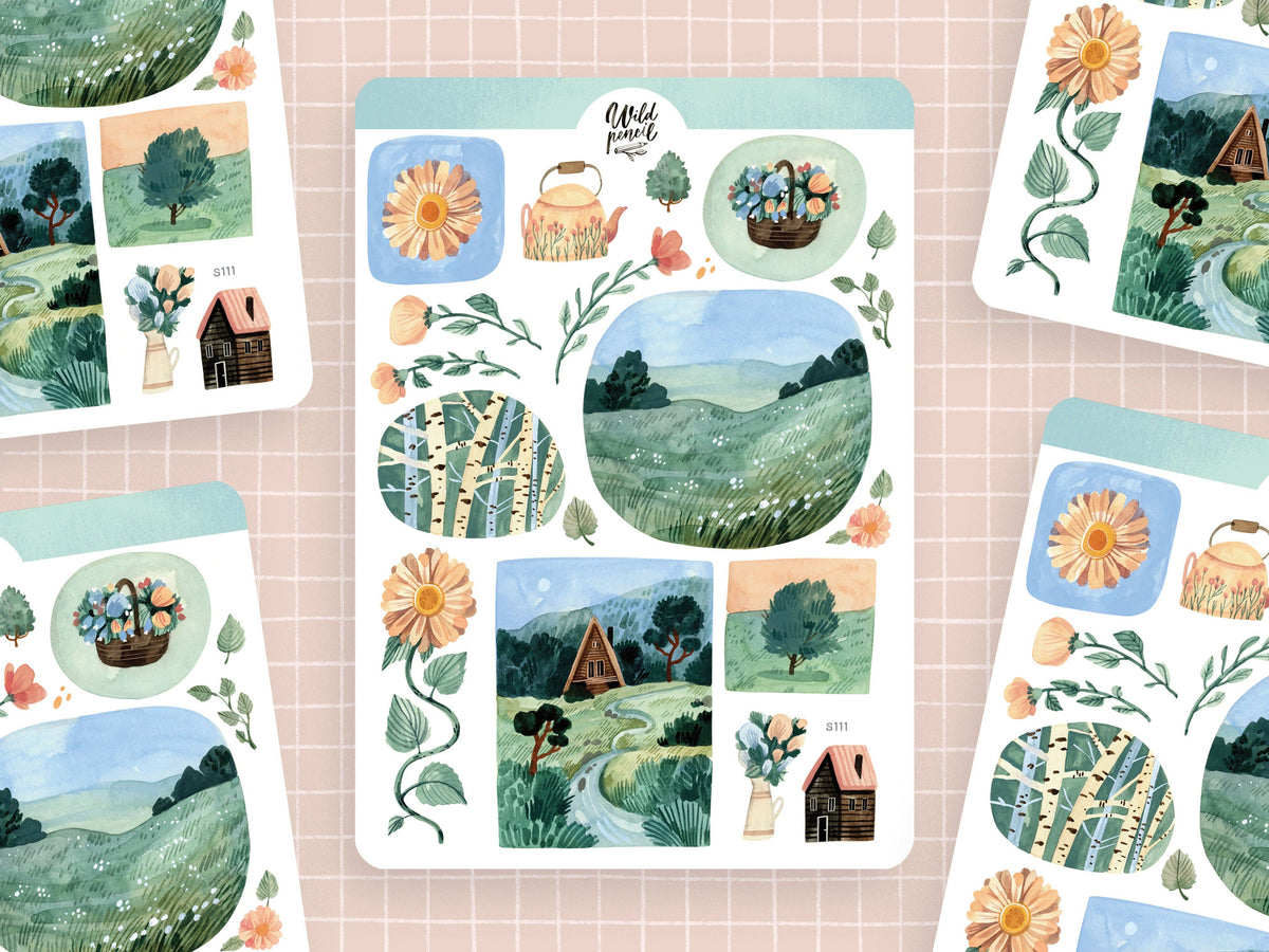 Summer Meadow Sticker Sheet by Wild Pencil Studio | Papertail Fox