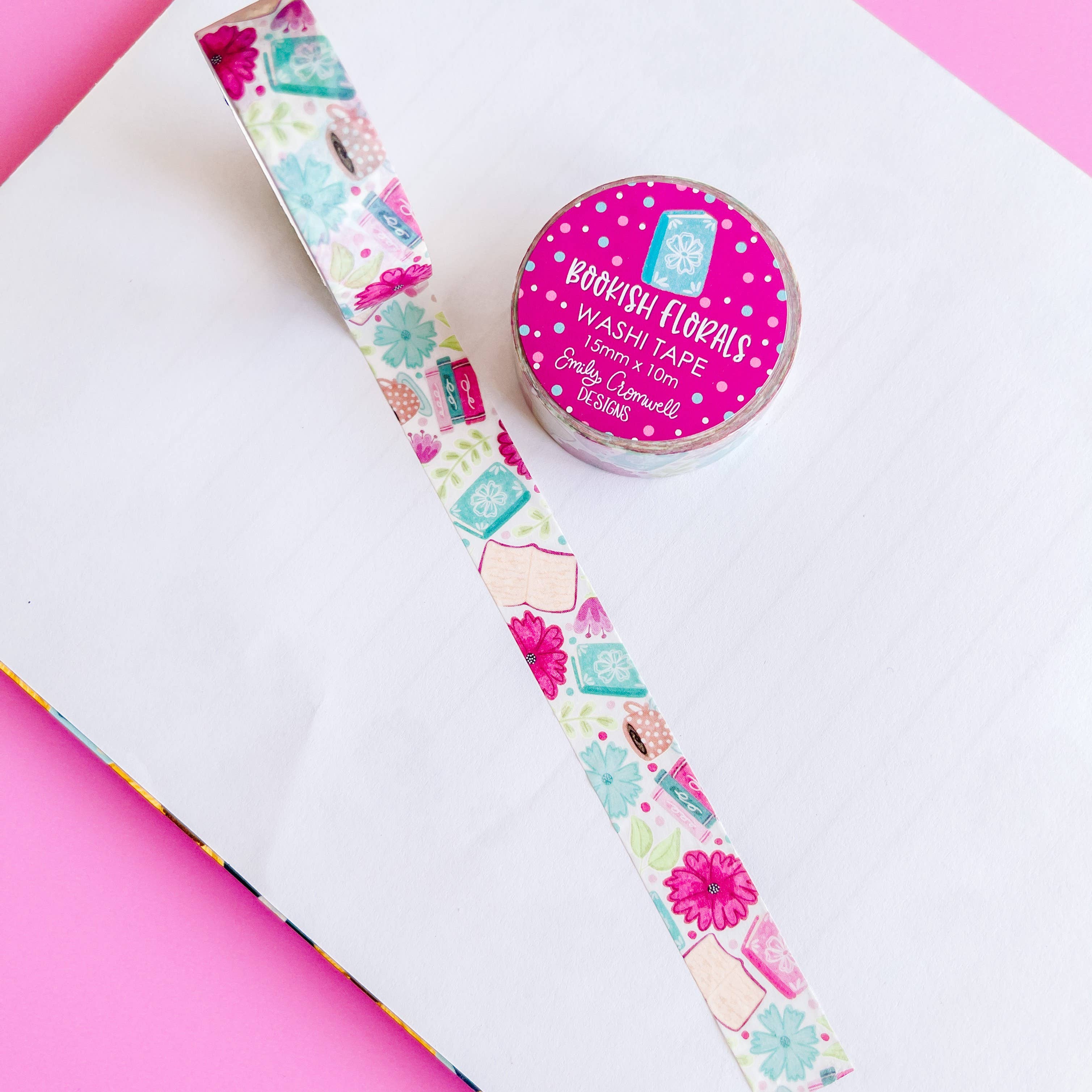 Bookish Florals Washi Tape | Emily Cromwell Designs