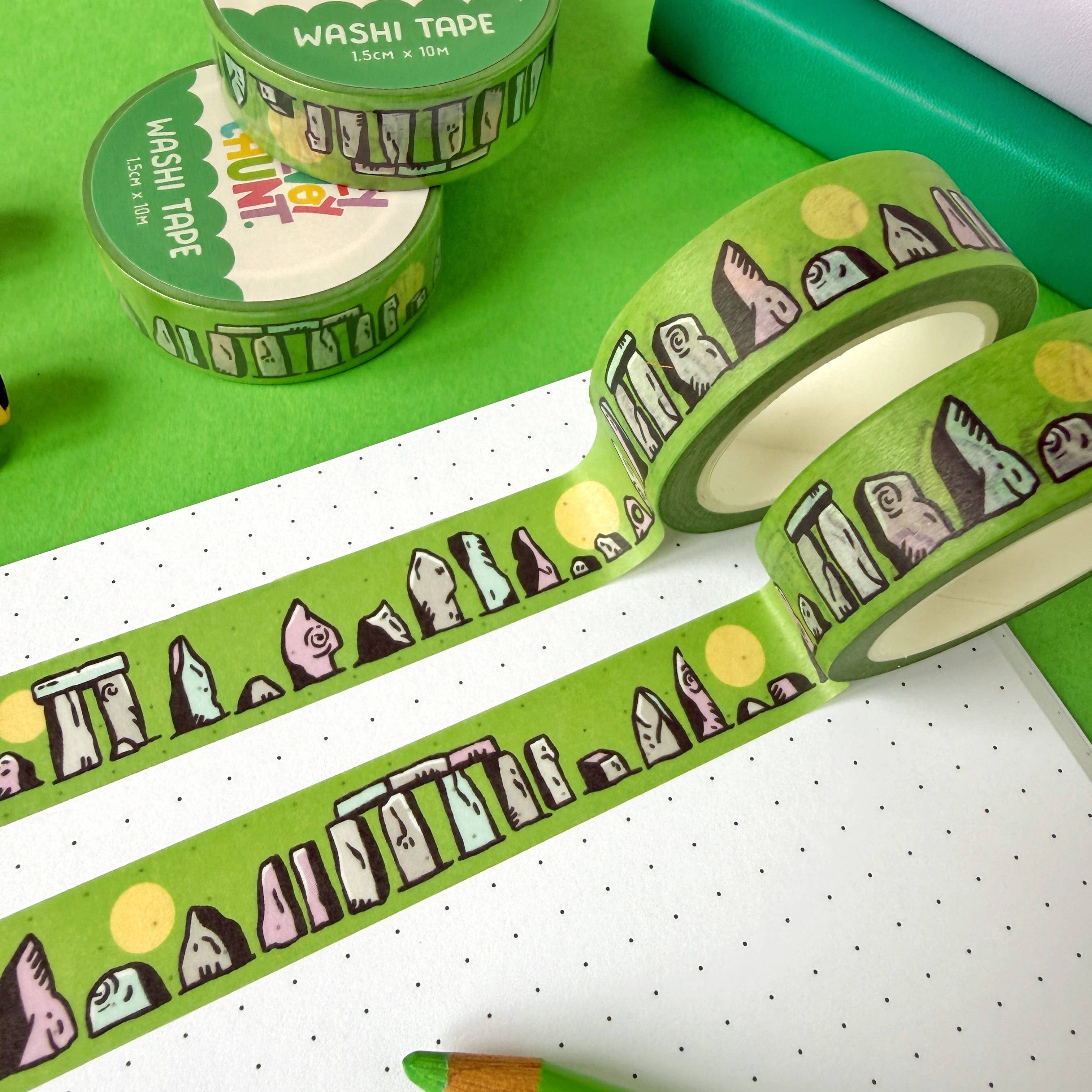 Stone Circle washi tape by Stacey McEvoy Caunt | stone circle and megalith pattern | Papertail Fox