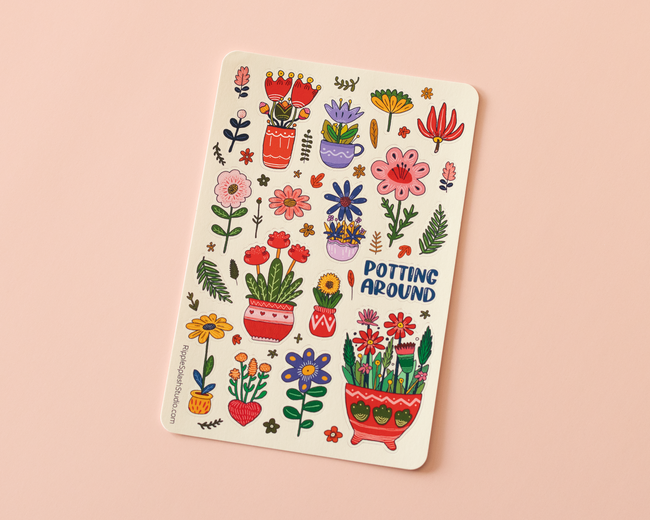 Flower Pot Sticker Sheet by RippleSplash Studio | Papertail Fox