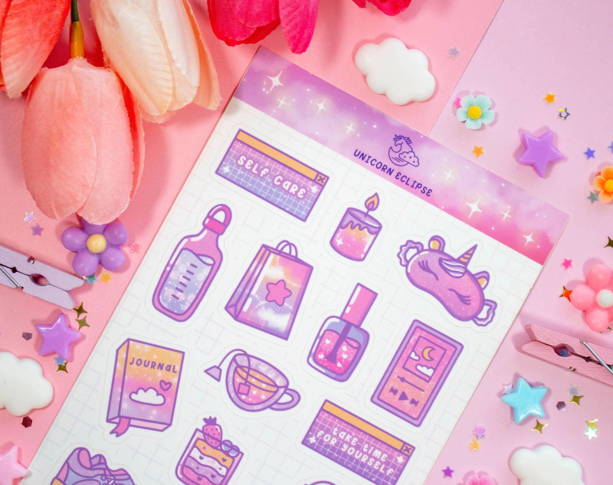 Self Care Sticker Sheet | Unicorn Eclipse - Papertail Fox