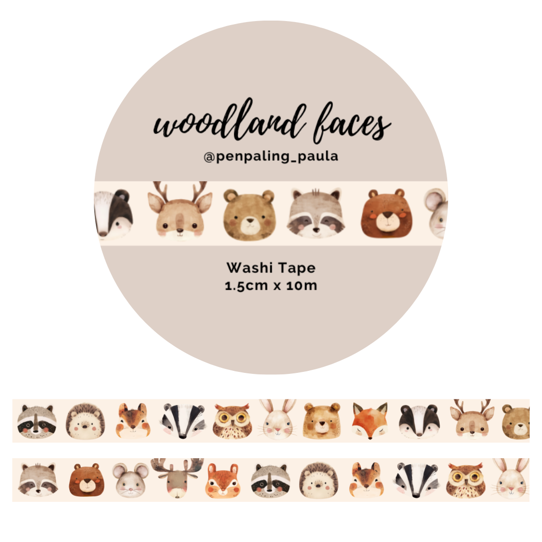 Woodland Faces Washi Tape by Penpaling Paula | Papertail Fox