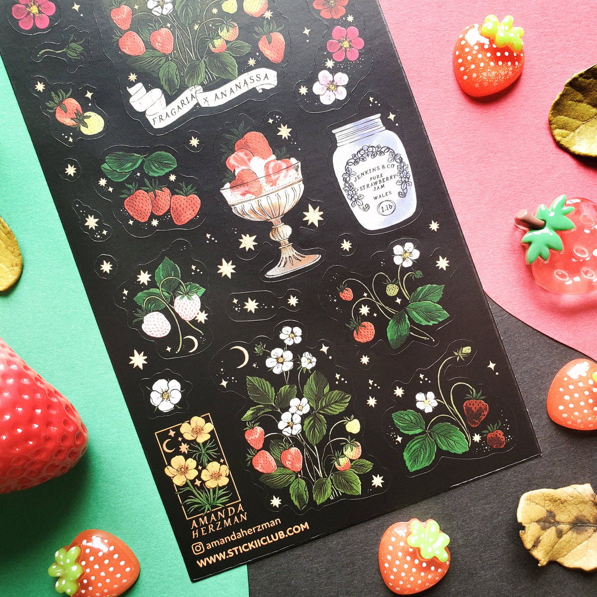 Enchanted Strawberry Botanica Sticker Sheet | Stickii