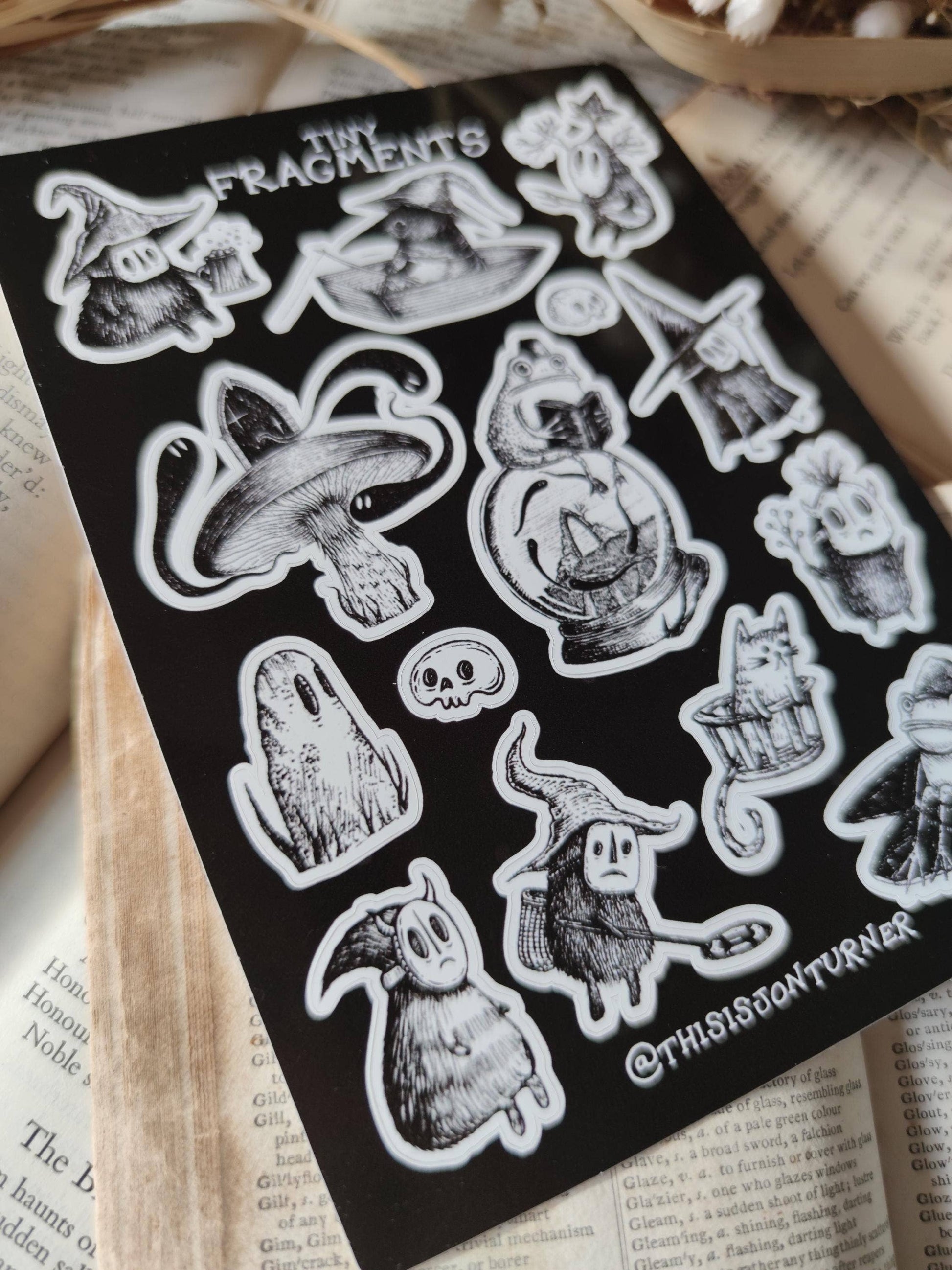 Tiny Fragments Spooky Fantasy Sticker Sheet by Jon Turner | Papertail Fox