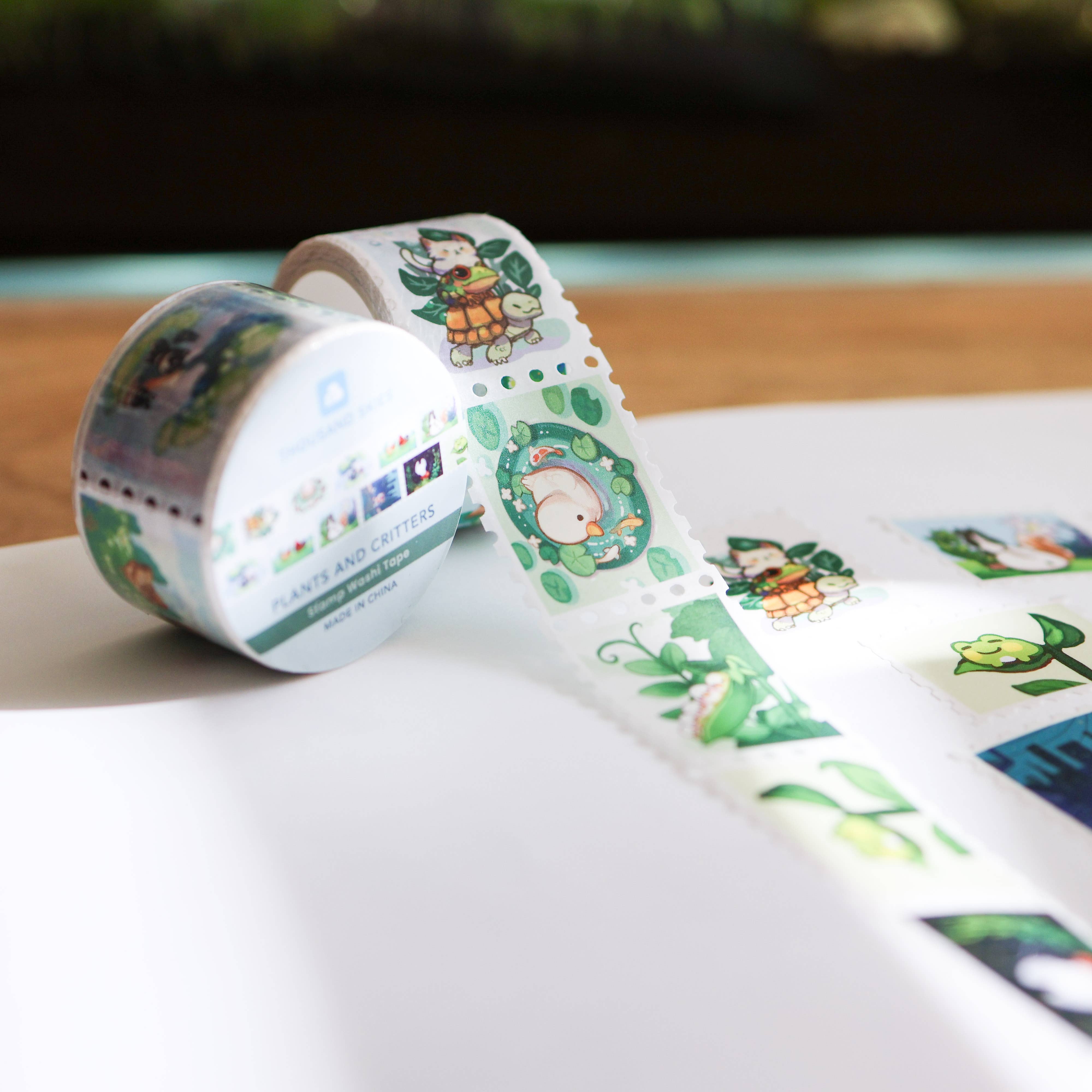 Stamp Washi Tape - Plants and Critters