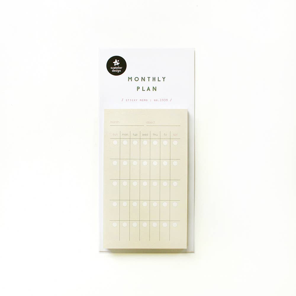 Monthly Plan Sticky Memo Pad by Suatelier