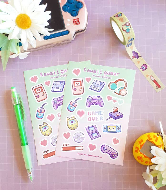 Kawaii Gamer Planner Sticker Sheet