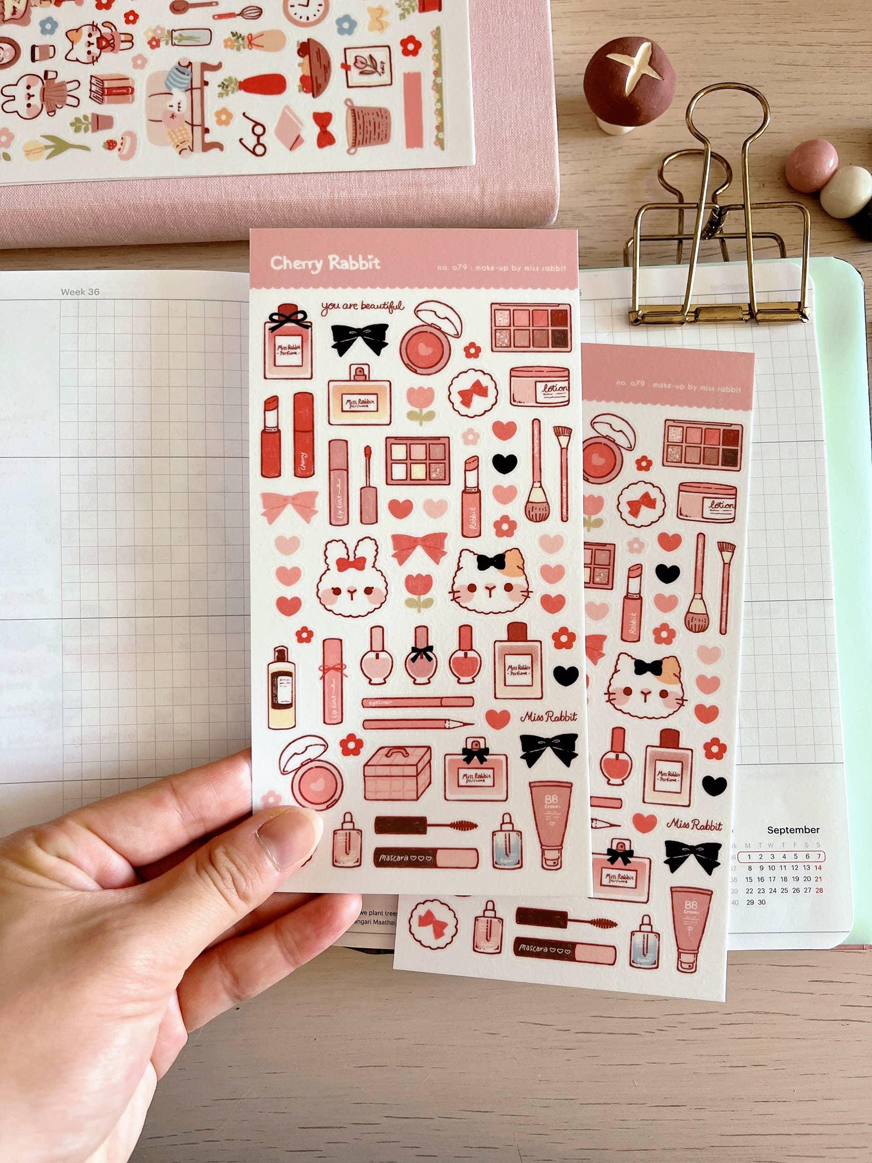 Miss Rabbit Makeup Sticker Sheet no.079 - Papertail Fox