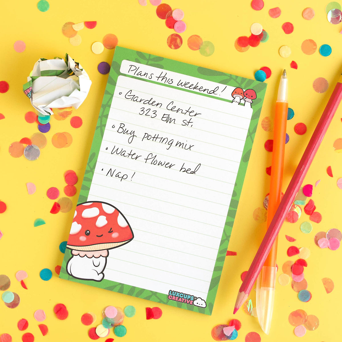 Red Mushroom Notepad | LuxCups Creative