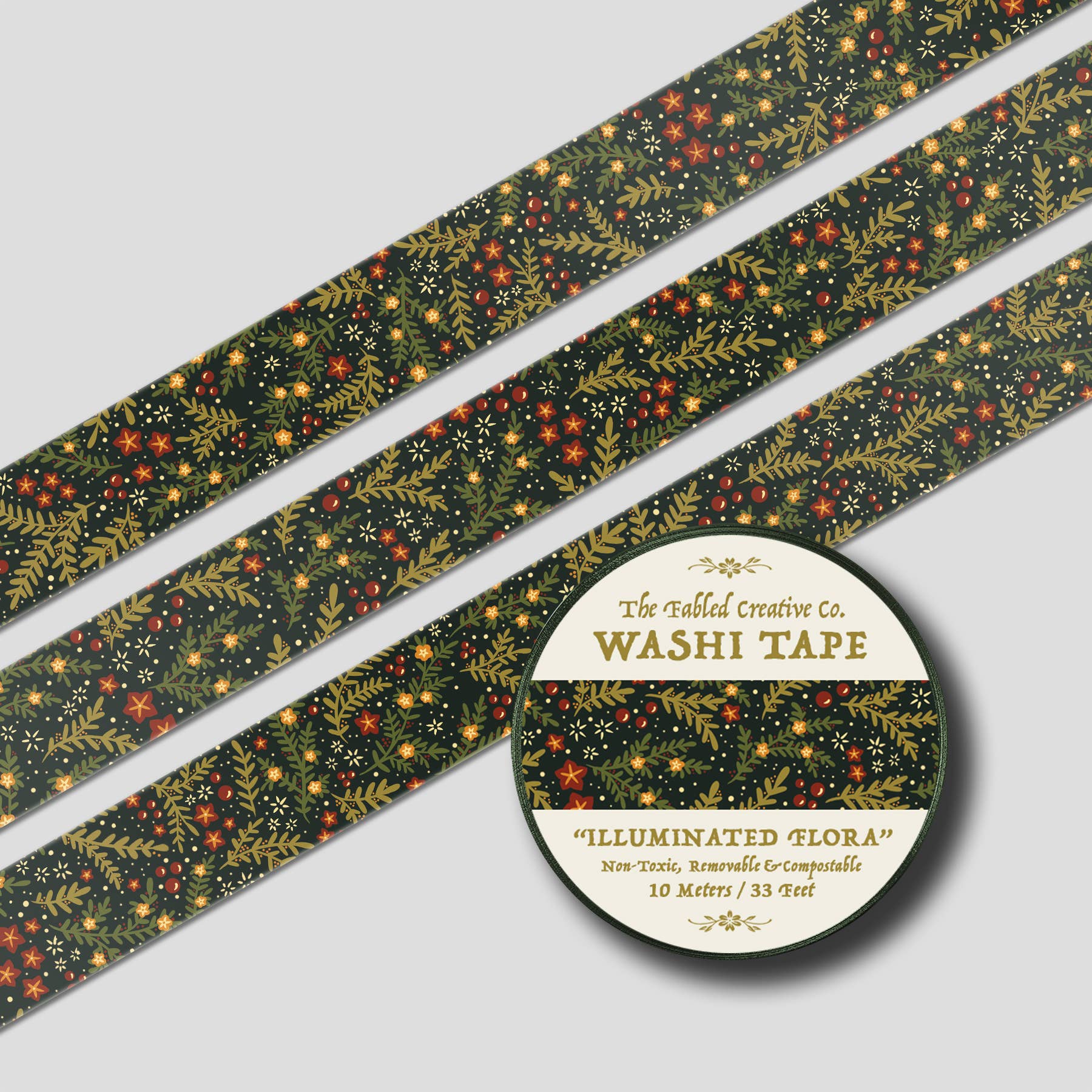Illuminated Flora Washi Tape | The Fabled Creative Co.