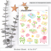 Spring Girlie Bookish Doodle Stickers | Planner Monkey Co