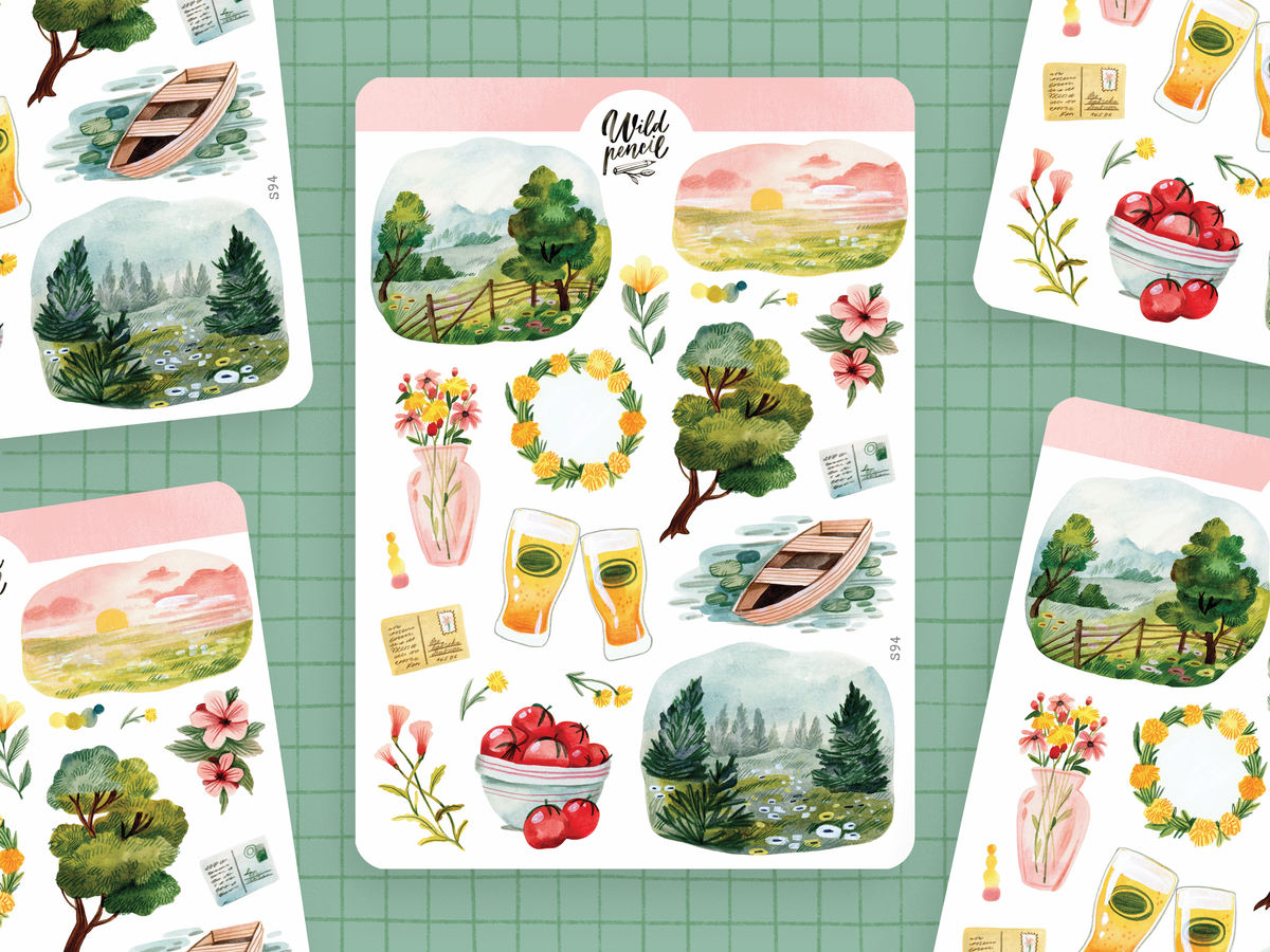 Summer in Nature Sticker Sheet by Wild Pencil Studio | Papertail Fox