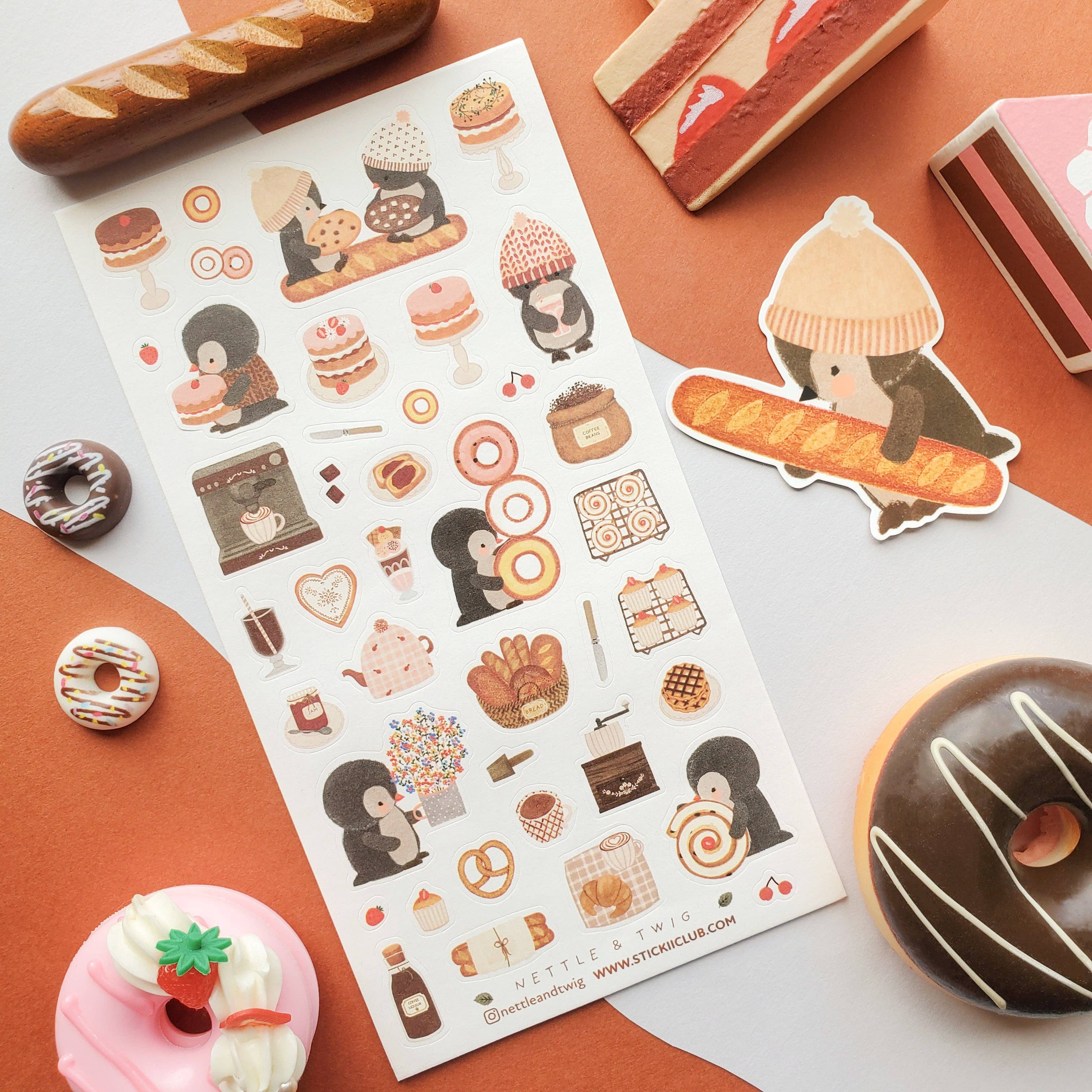 Penguin Cafe Sticker Sheet | Stickii