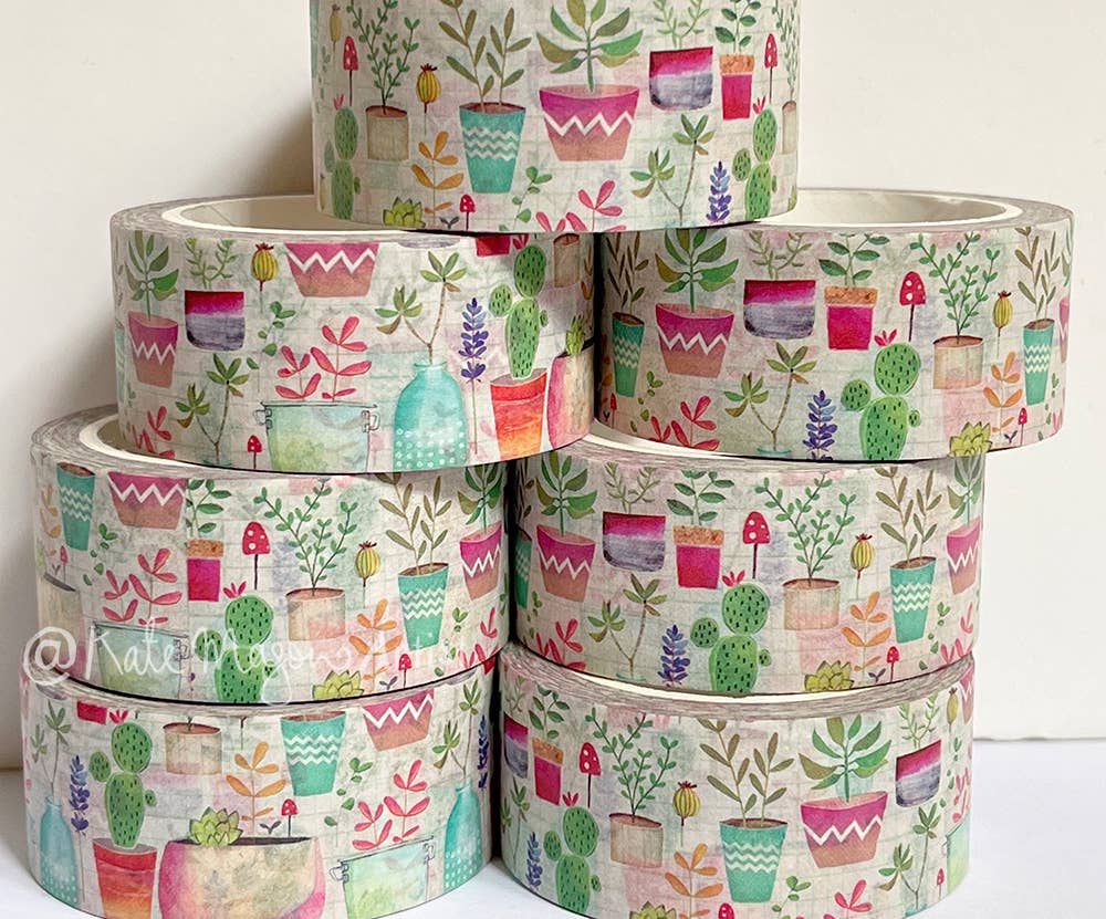 Succulent Pots Washi Tape | Kate Mason Artist