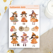 Halloween Dolls Sticker Sheet by Penpaling Paula | Papertail Fox