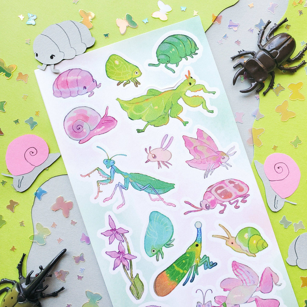 Candy-Colored Insects Sticker Sheet
