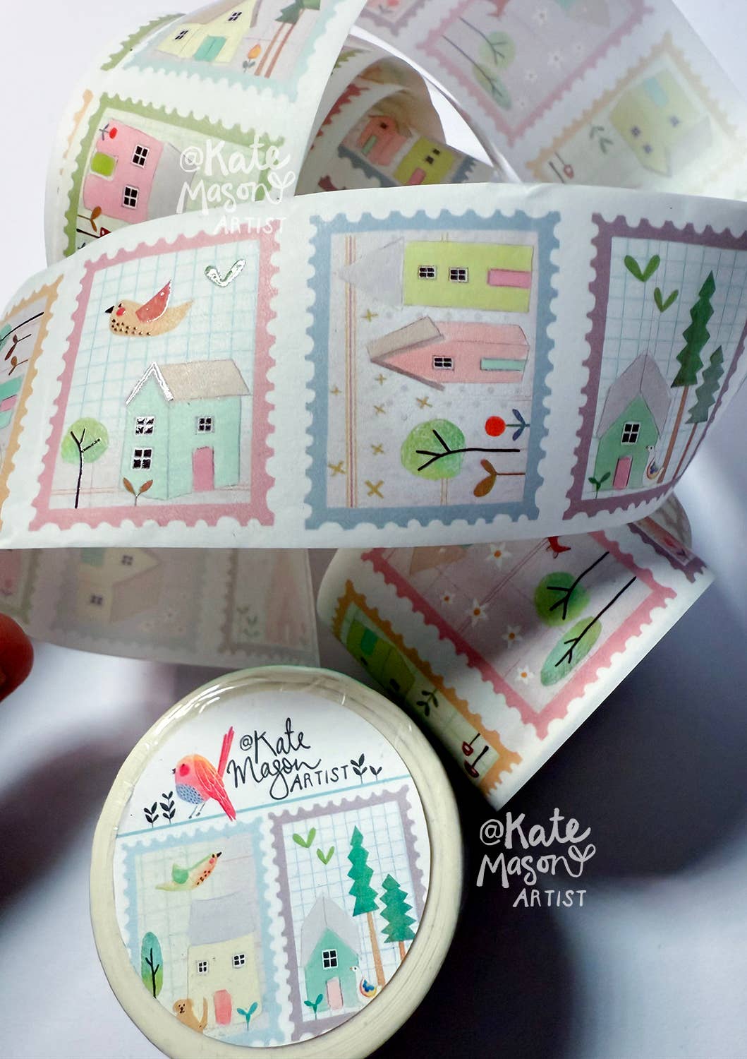 Stamp Houses 40mm Washi Tape by Kate Mason Artist | Papertail Fox