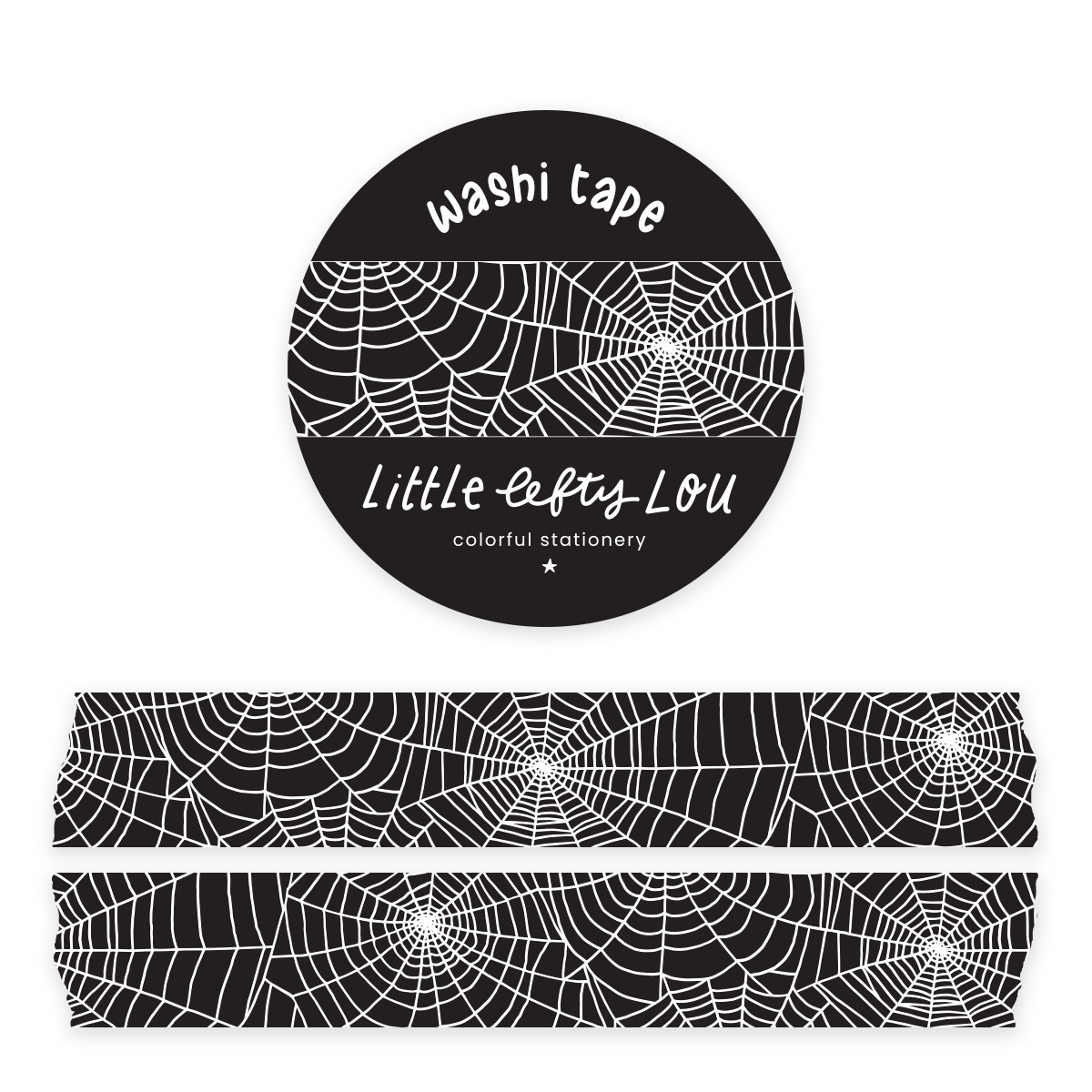 Spiderweb Black Washi Tape by Little Lefty Lou | Papertail Fox