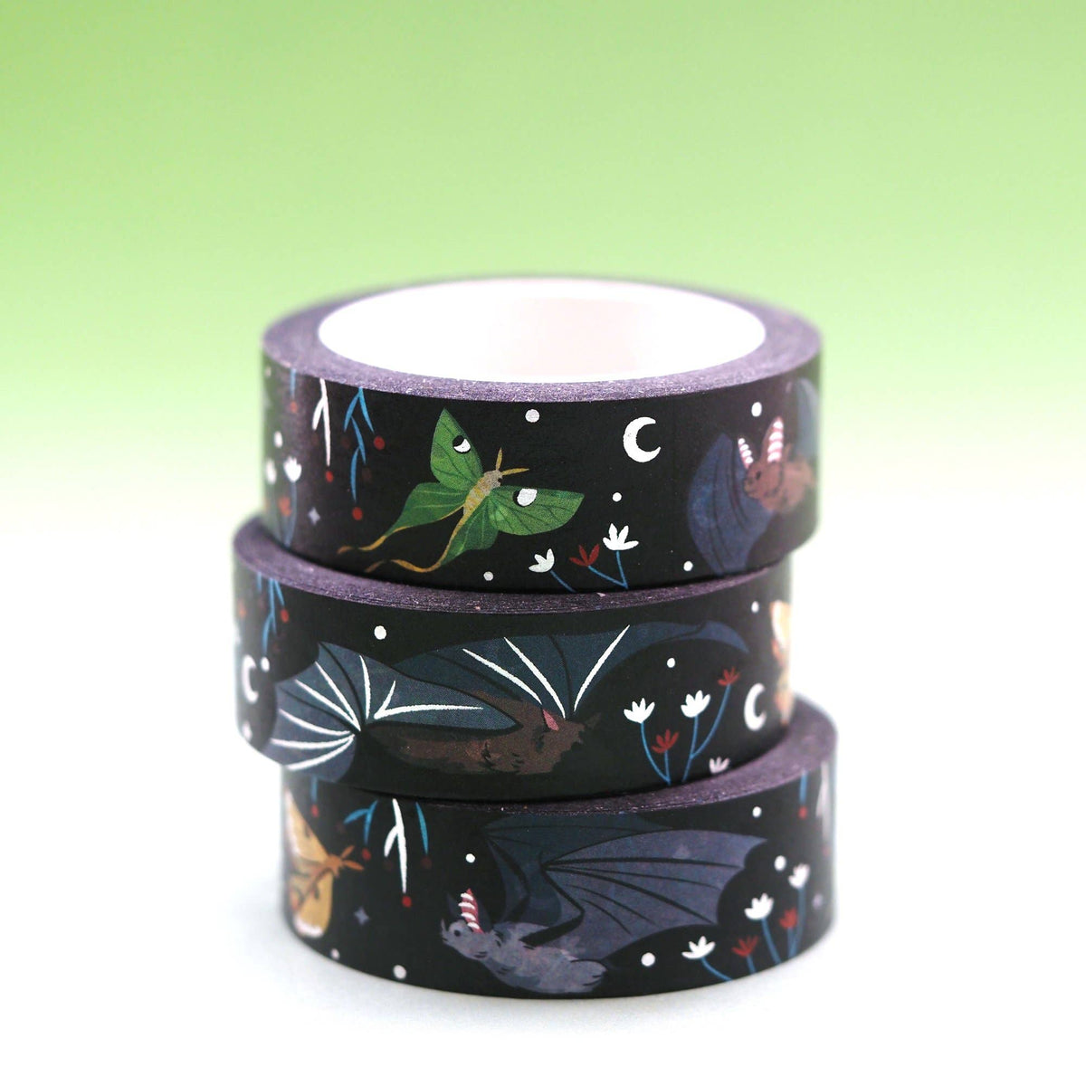 Bats & Moths Single Roll Washi Tape by Shoal | Papertail Fox