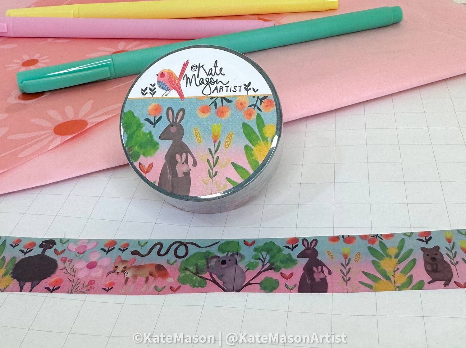 Australian Flora & Fauna Washi Tape | Kate Mason Artist